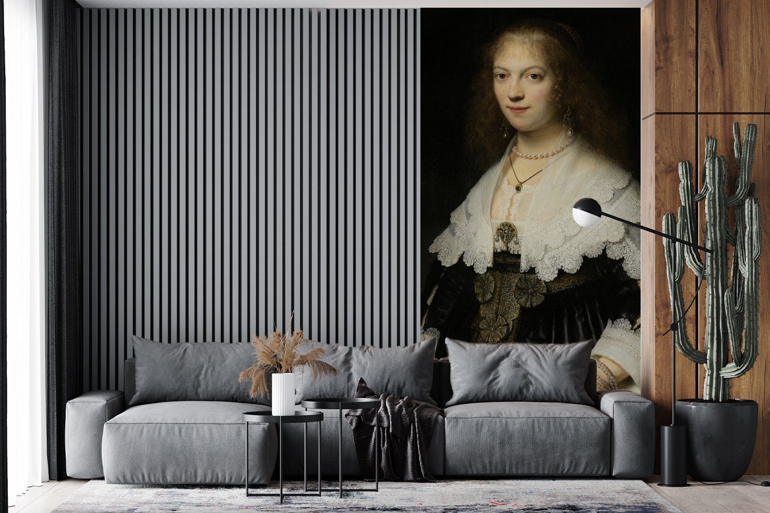 MuchoWow Fototapete Porträt einer Frau, bedruckt, St), Vliestapete von - Maria möglicherweise für Küche, Matt, Gemälde Wohnzimmer Trip Fototapete Rembrandt, (2 Schlafzimmer