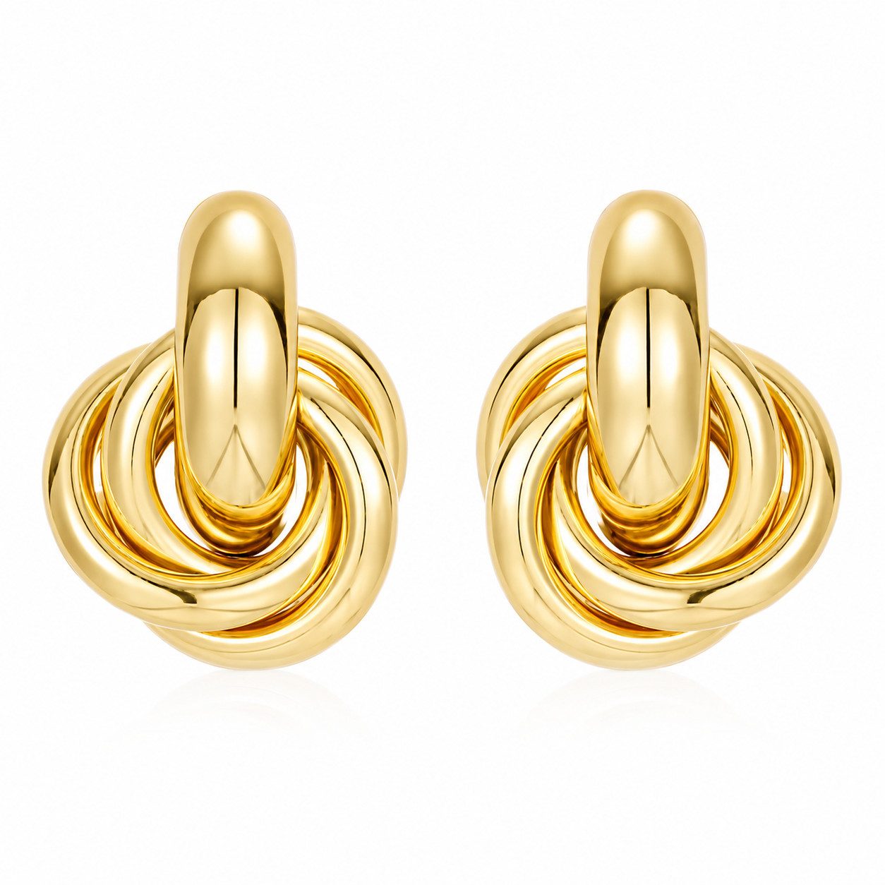 ROUGEMONT Paar Ohrstecker Knoten Damen Ohrstecker 18K Vergoldung Hypoallergen -Wasserfest, Hypoalölergen für empfindliche Haut