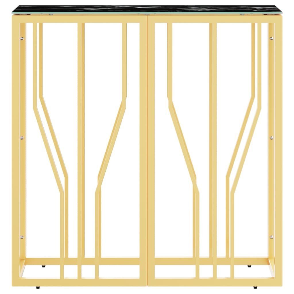 vidaXL Beistelltisch Konsolentisch Golden Edelstahl (1-St) und 70x30x70 cm Glas
