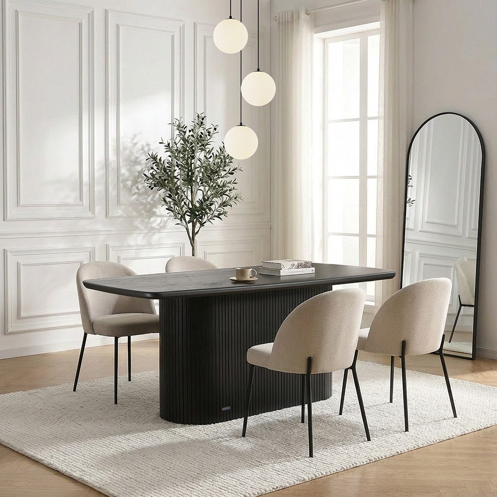 HOME DELUXE Esstisch Eiche geölt - RABOS, Eiche geölt Natur - 180 x 90 cm, Lamellen Tisch
