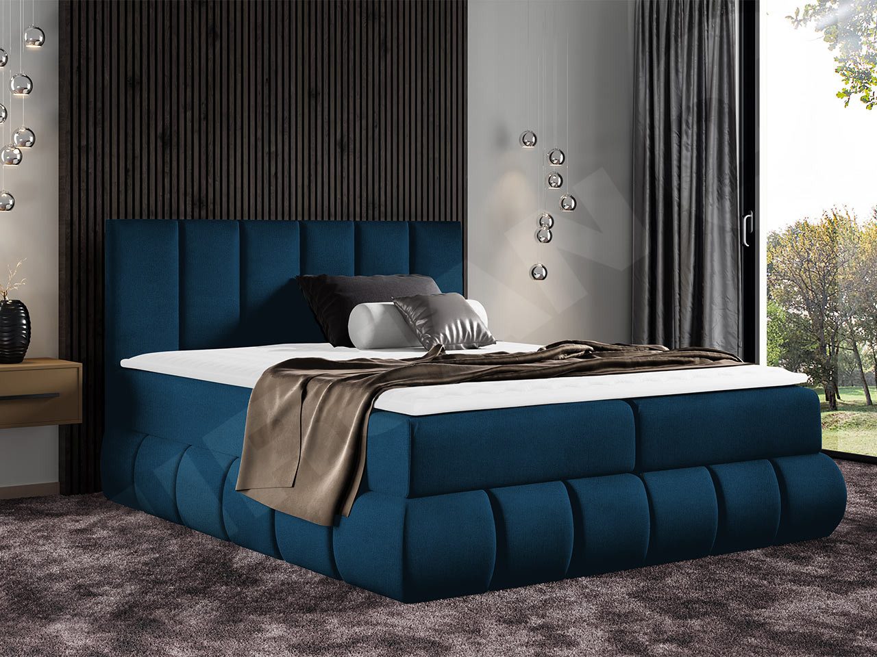 MIRJAN24 Boxspringbett Venezia (Matratze + Topper), mit 2 Bettkästen, Bett für Schlafzimmer