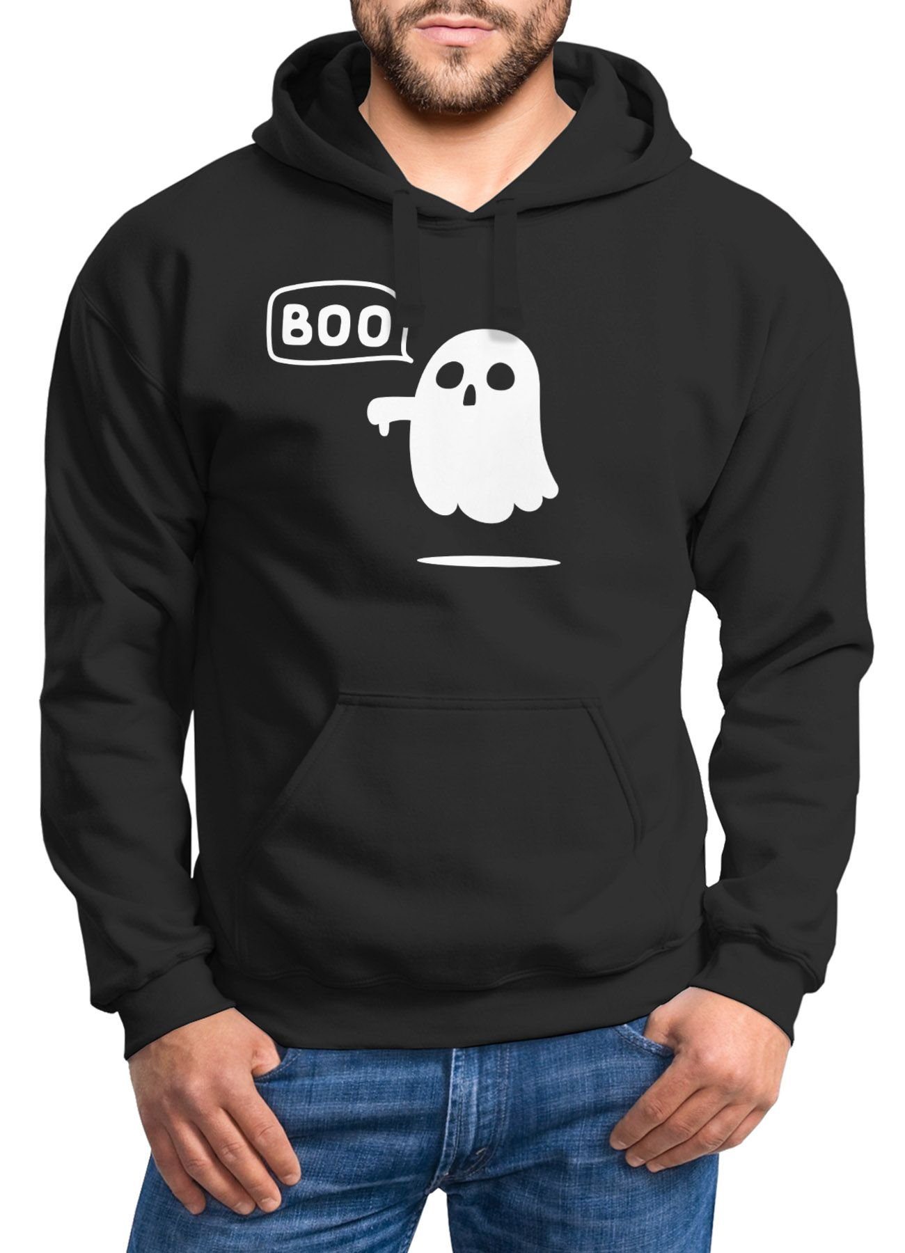 MoonWorks Hoodie Kapuzen-Pullover Herren Geist BOO Gespenst Halloween Hoodi günstig online kaufen