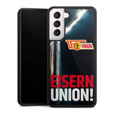 DeinDesign Handyhülle Fanartikel 1. FC Union Berlin Fußball Eisern Union Typo, Samsung Galaxy S21 FE 5G Gallery Case Glas Hülle