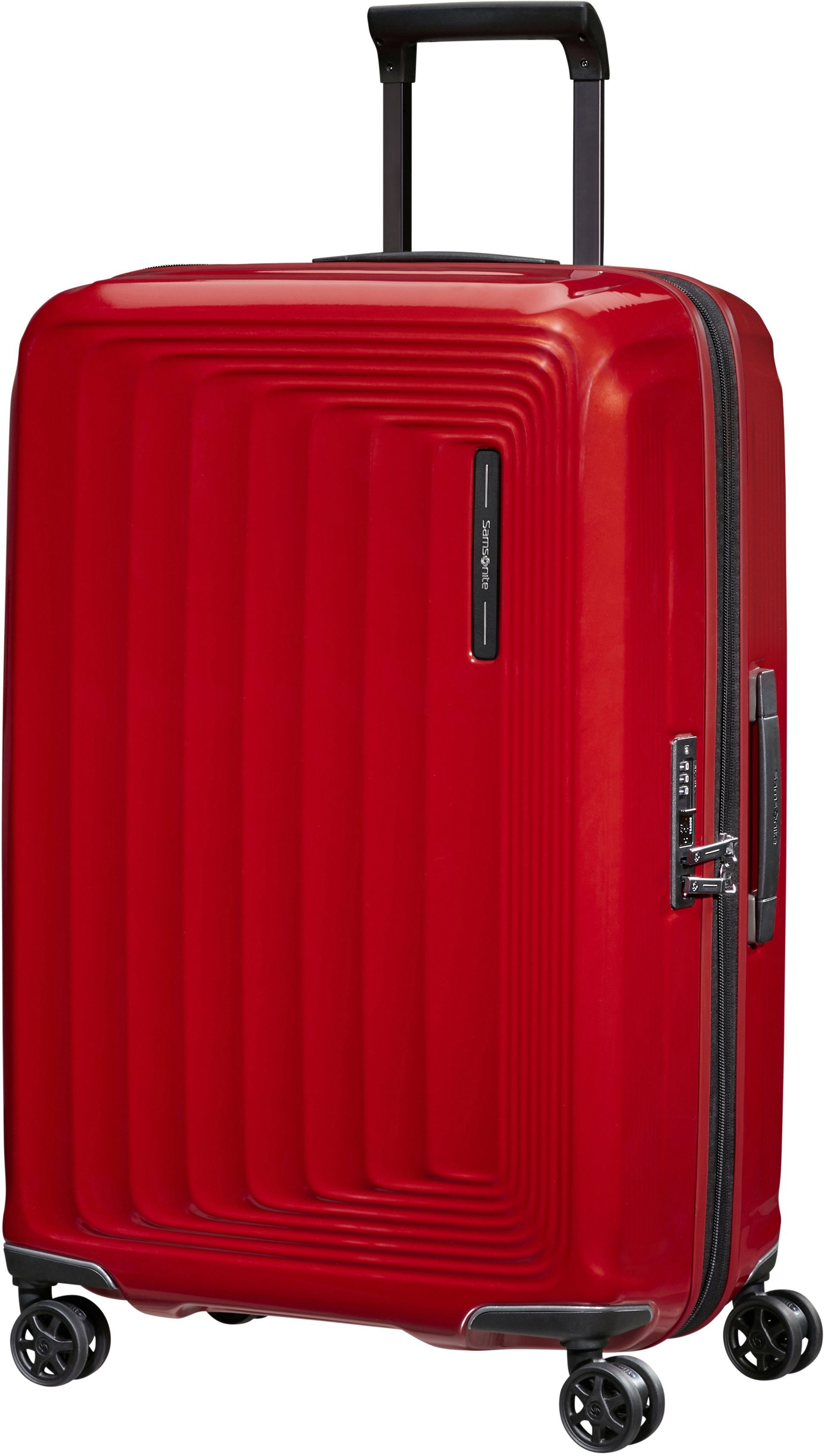 4 69 Samsonite Rollen, Red Metallic Nuon, Volumenerweiterung cm, Hartschalen-Trolley mit