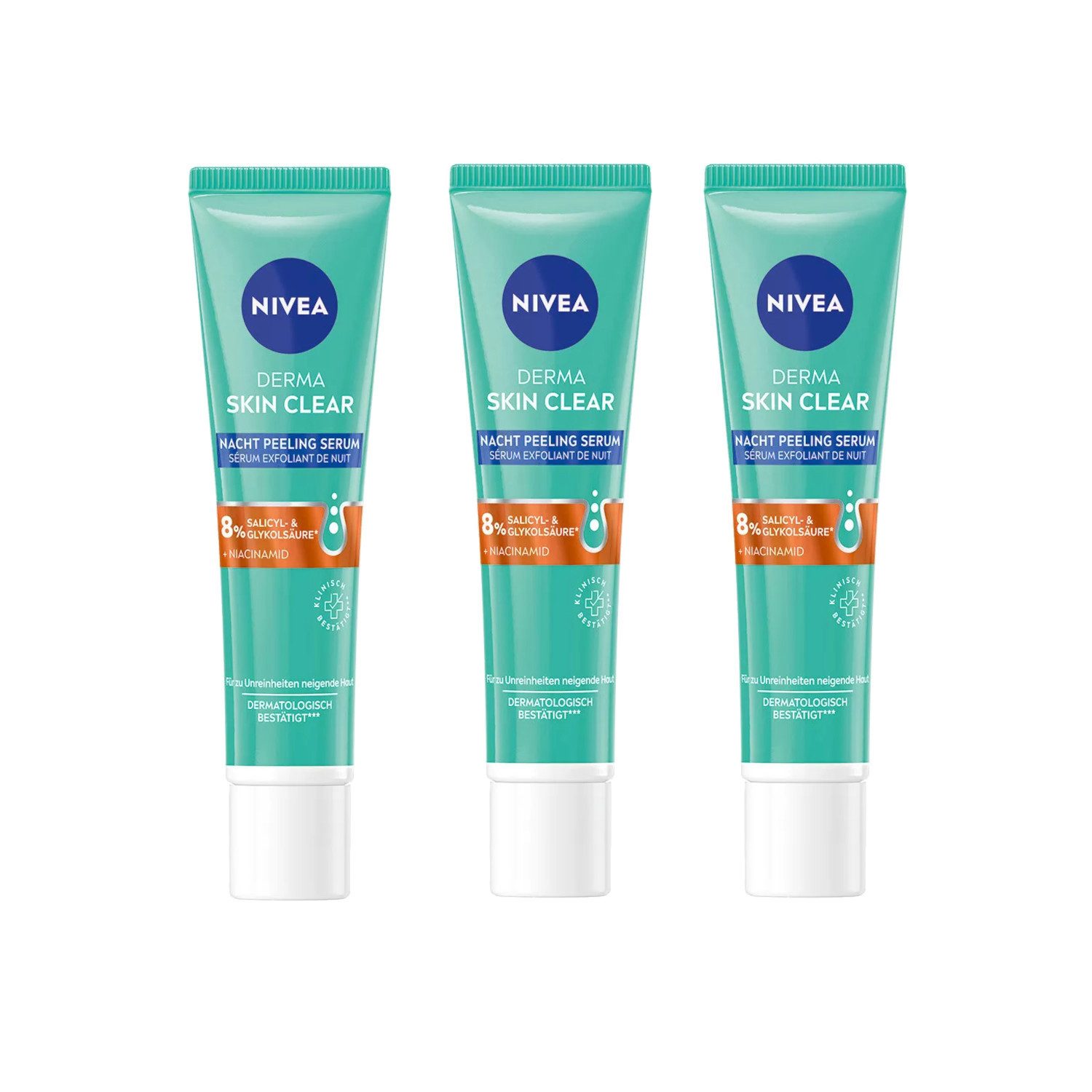 Gesichtspeeling Derma Skin Clear Nacht Peeling Serum, 3 x 40ml