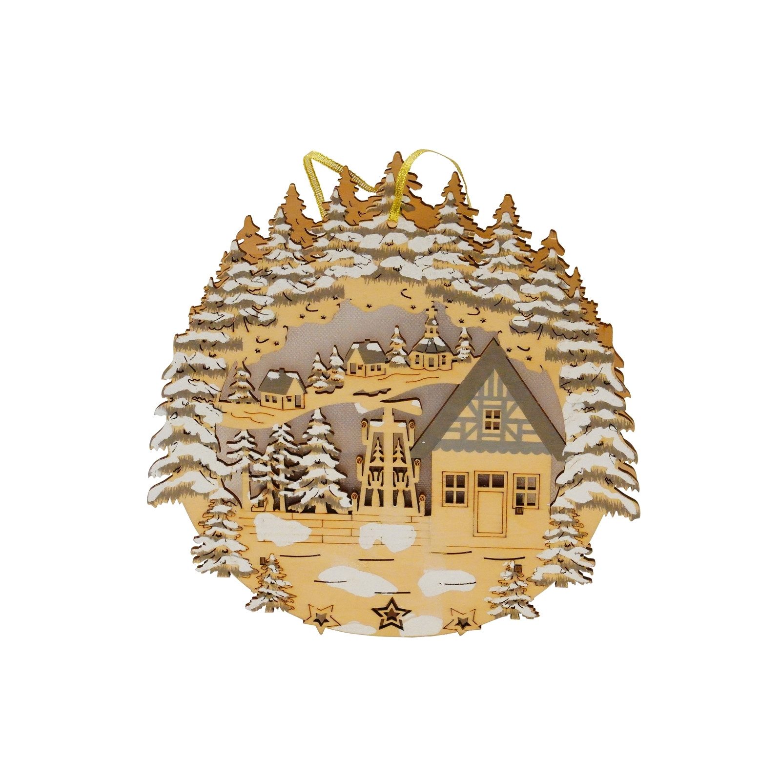 HTI-Living Beleuchtetes Fensterbild Leuchtdeko Dorfidylle Fensterbild, Weih günstig online kaufen