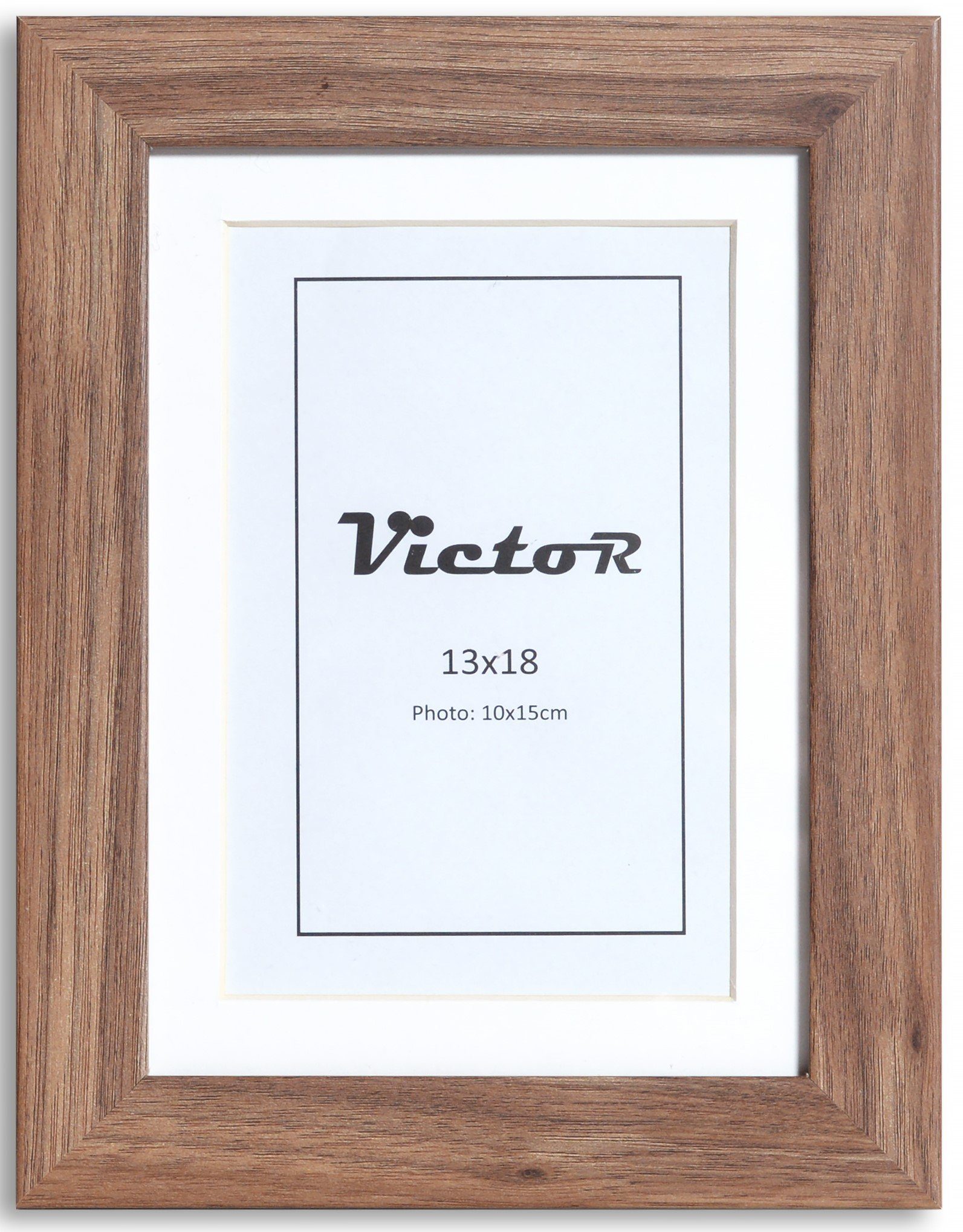 Victor (Zenith) Bilderrahmen Richter, Bilderrahmen Braun 13x18 cm mit 10x15 cm Passepartout, Holz