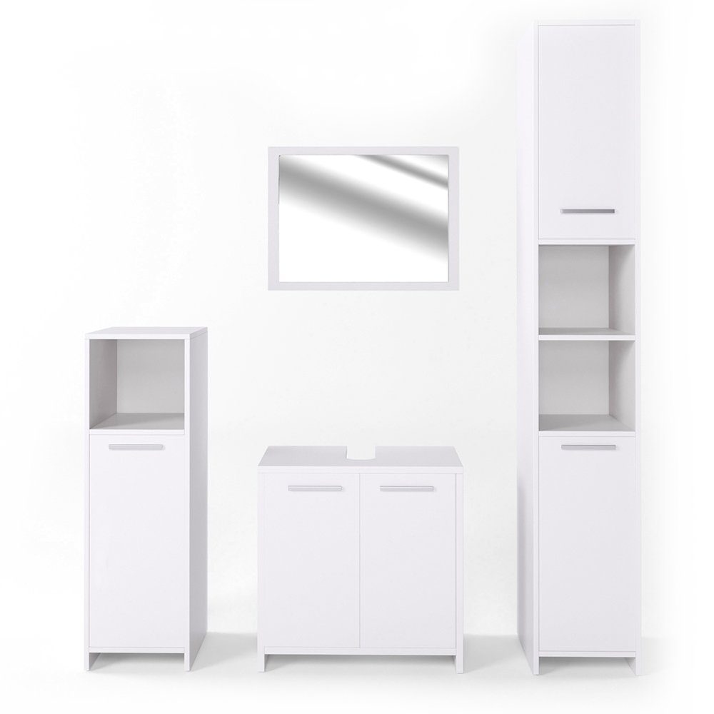 Vicco Badmöbel-Set Kiko, Weiß, 4 Teile, günstig online kaufen