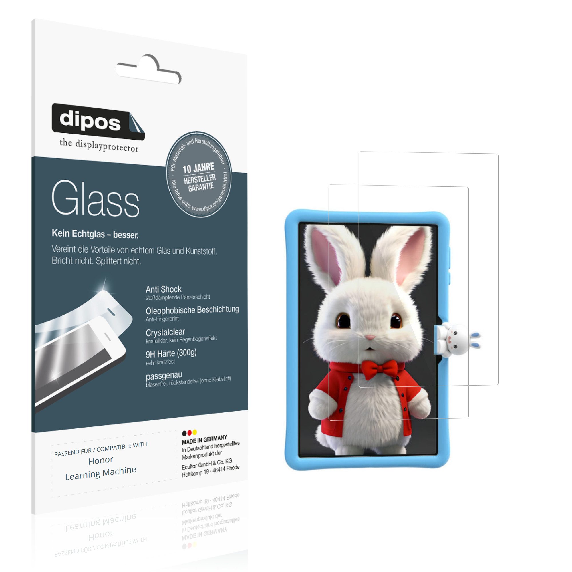 dipos Displayschutzfolie Schutzfolie für Honor Learning Machine, 2 Stück, Displayschutz Schutz Folie Made in Germany