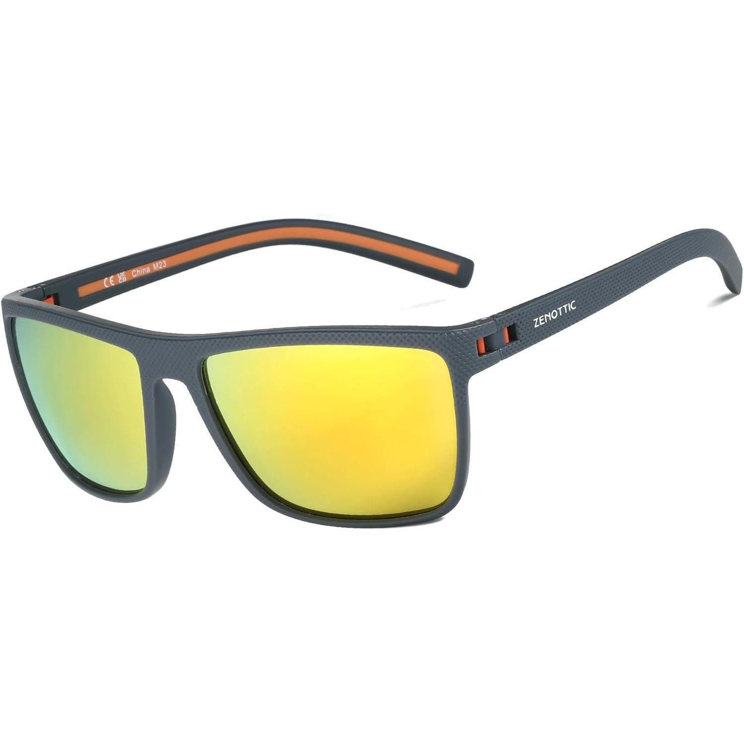 Sonnenbrille Sonnenbrille Herren C18 Grauer Rahmen Orange Polarisierende Linse