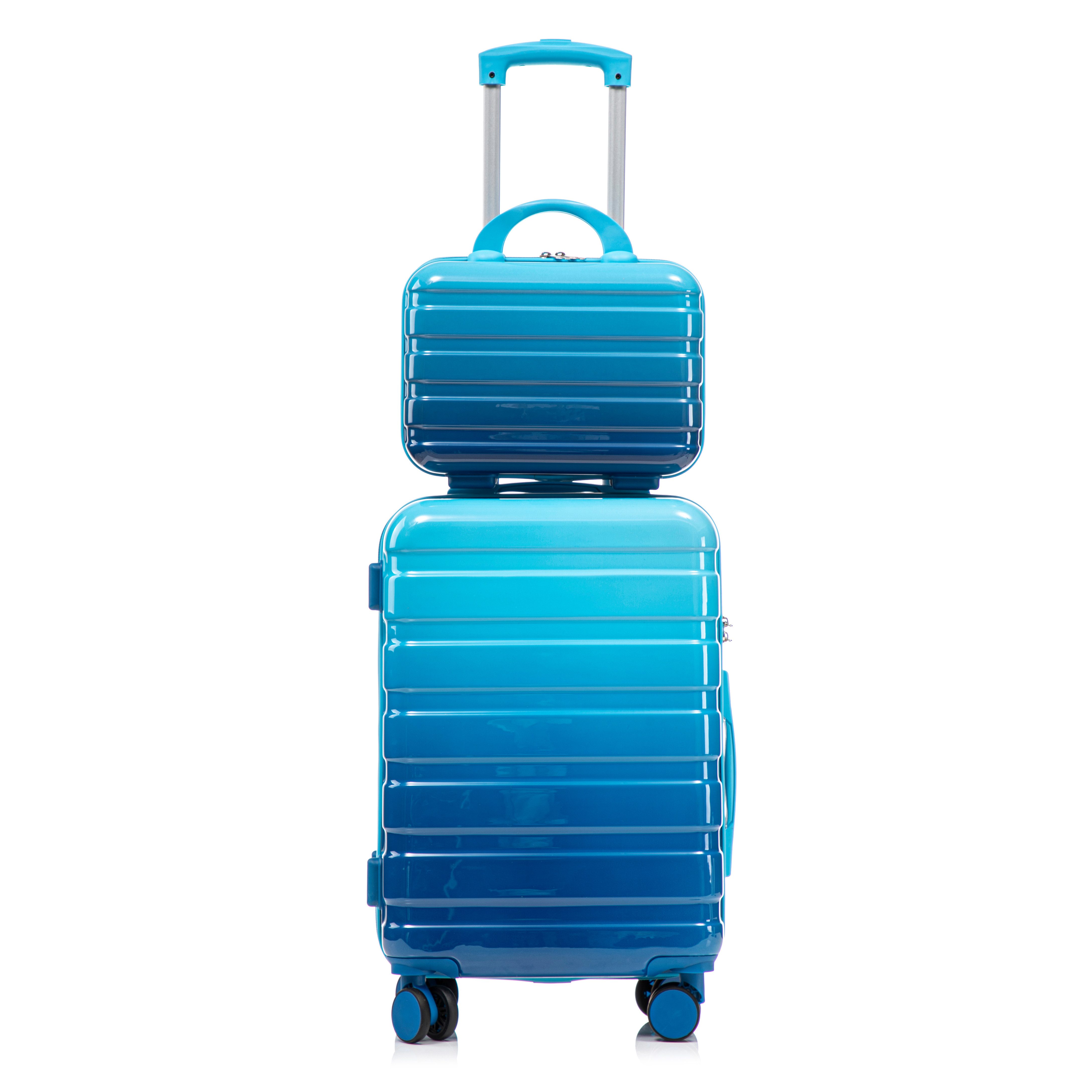 GLP Trolleyset 14"/20"/24"/28" PC-Hartschalen Koffer Set für jede Reise, (Hartschalen-Koffer mit leisen 360° Rädern, 2 tlg., Leicht & strapazierfähig), ergonomischem Teleskopgriff für Reisen & Business