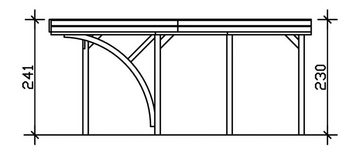 Skanholz Einzelcarport Friesland 5, BxT: 314x555 cm, 210 cm Einfahrtshöhe