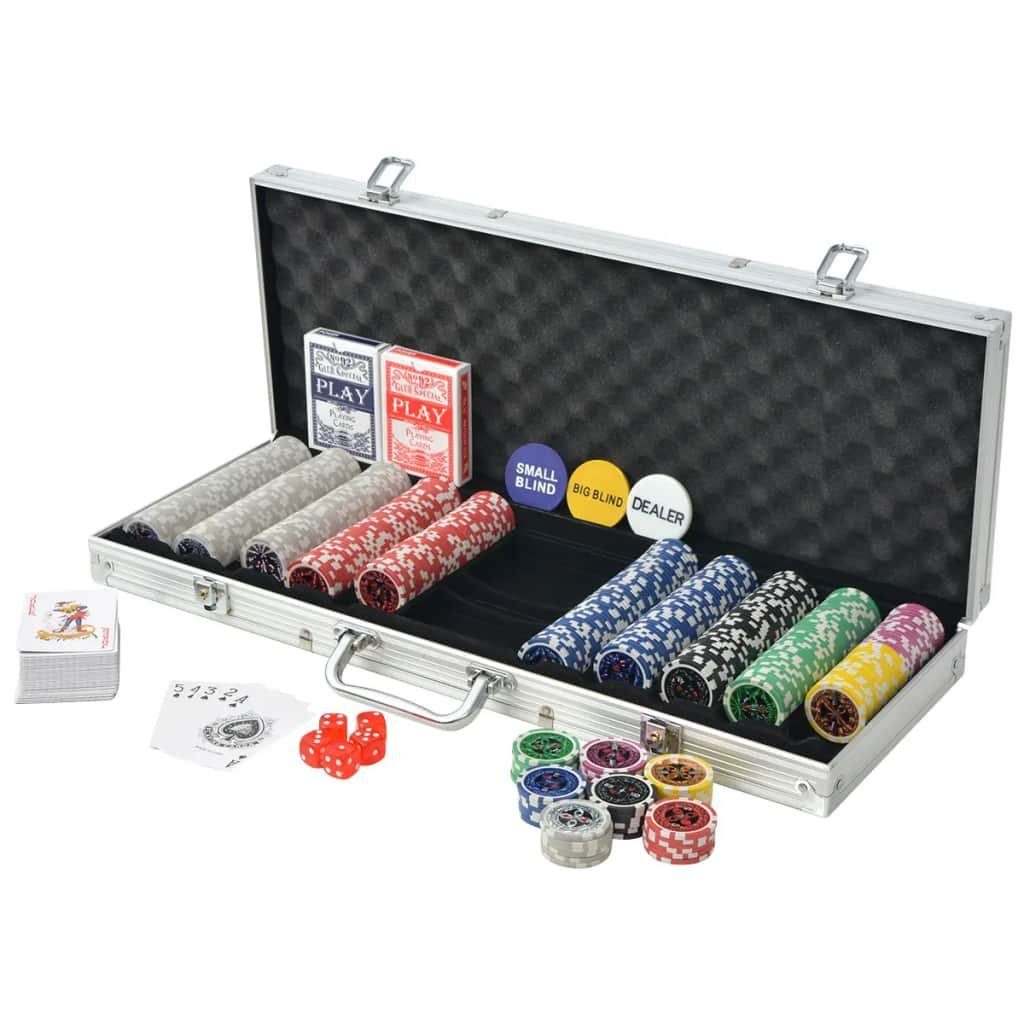 Set Laserchips Aluminium Steckdose Poker 500 vidaXL mit