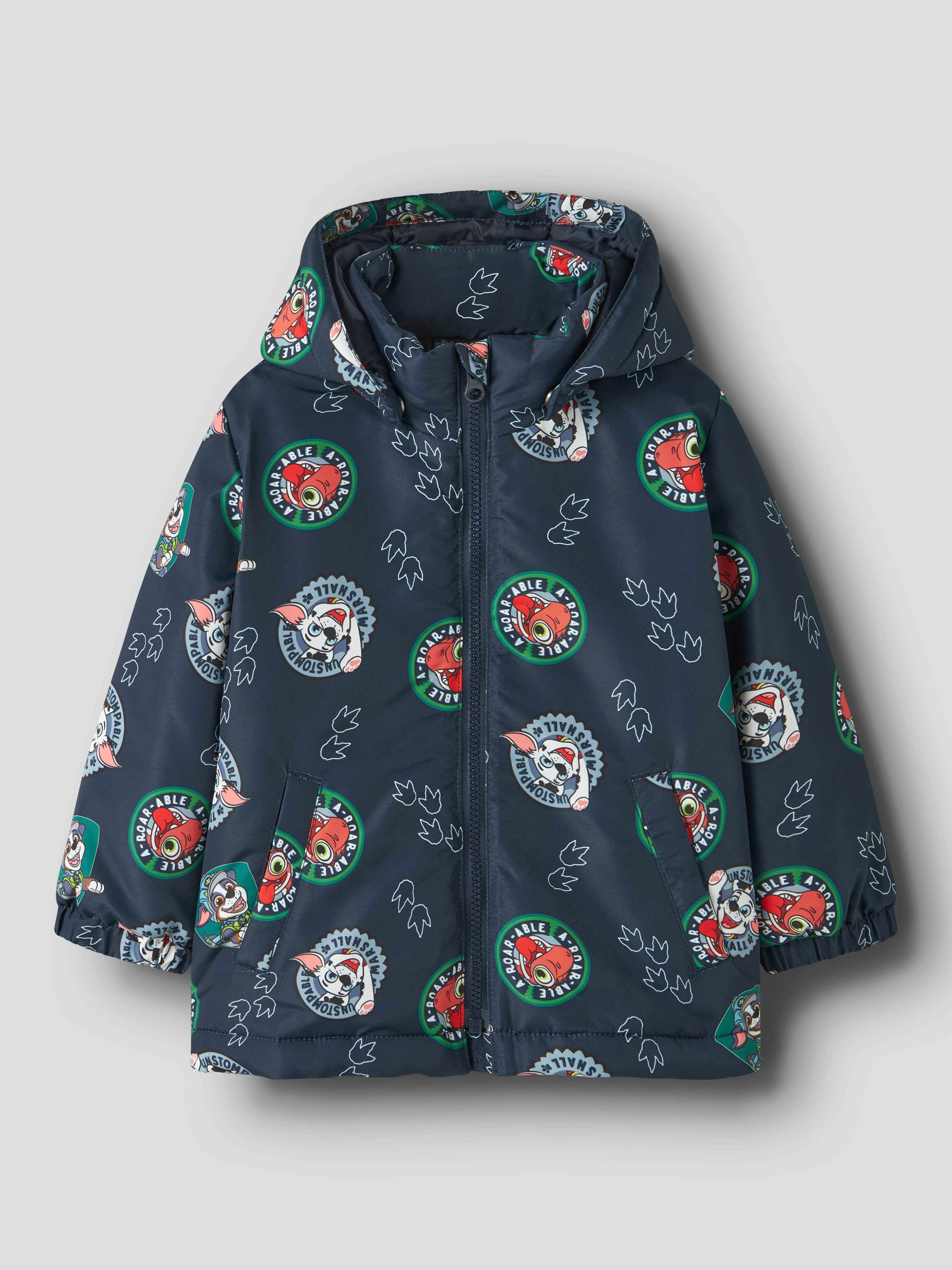 Name It Outdoorjacke NMMMAX JY JACKET PAWPATROL NOOS CPLGM Kunstfaser, wasserabweisend, abnehmbare Kapuze
