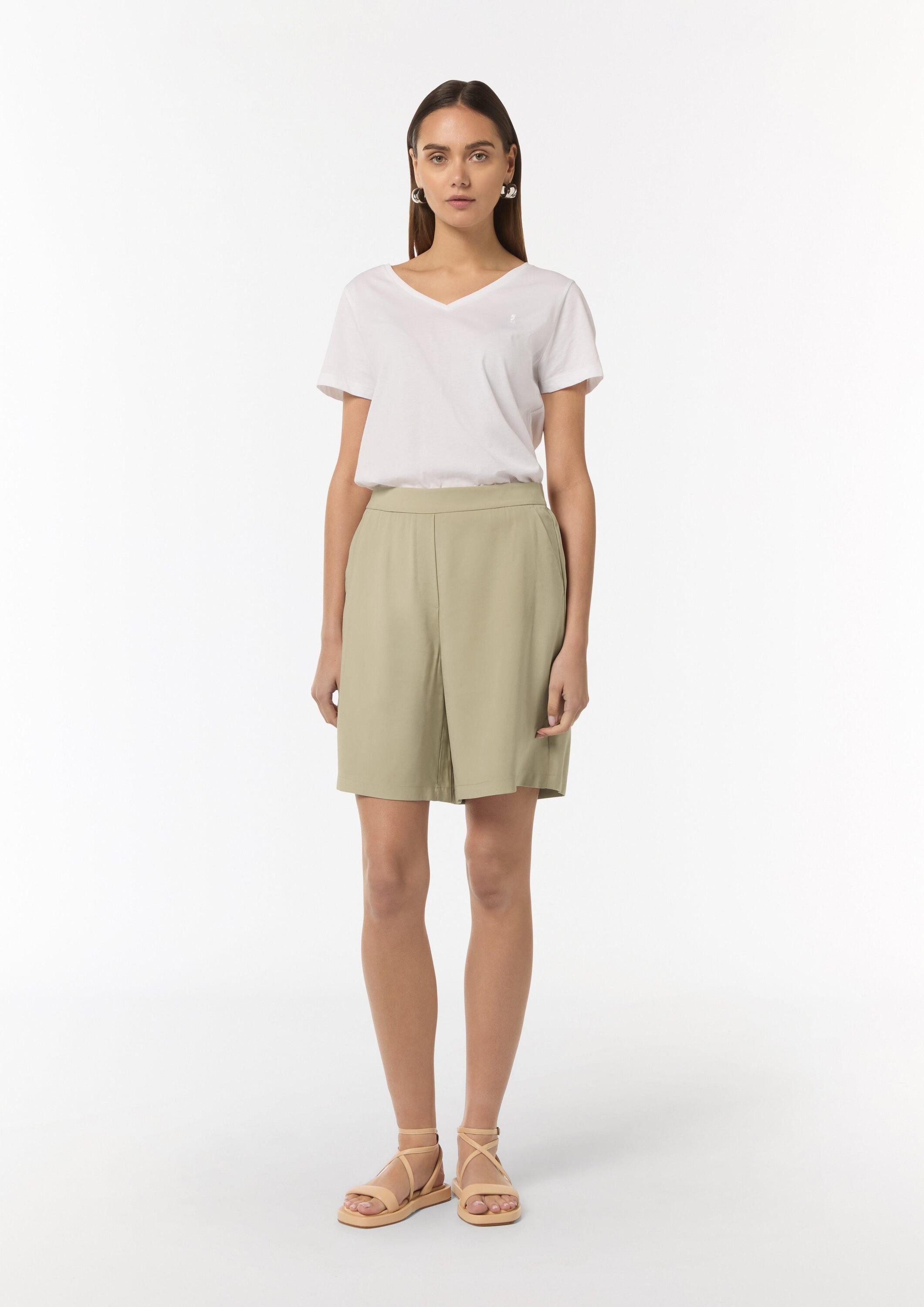 comma Shorts Hose Weite Bermuda aus fließendem Viskosetwill