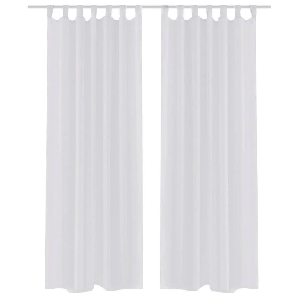 Vorhang 2 x Transparente Gardine Fertiggardine 140 x 175 cm weiß, furnicato, (2 St)