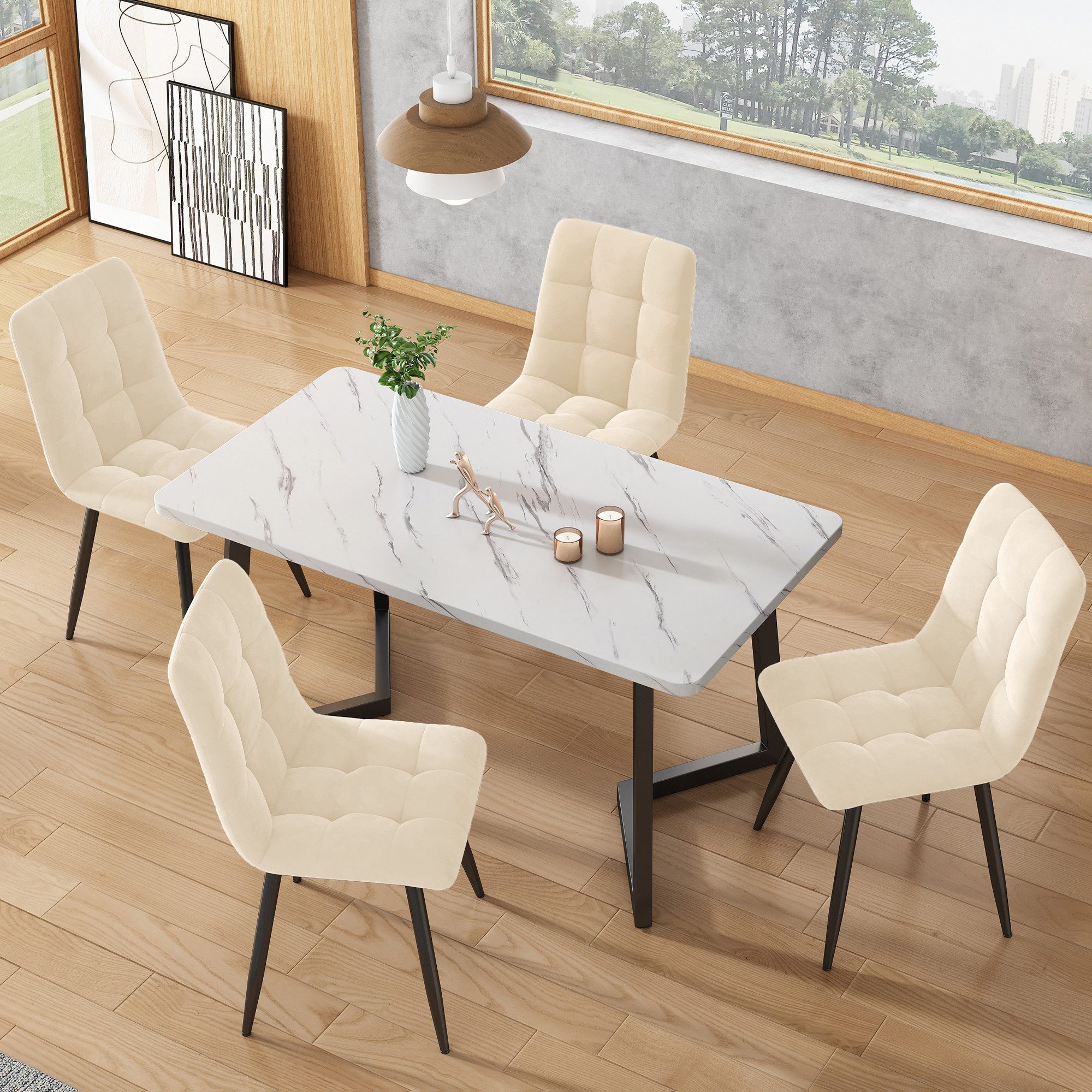 IDEASY 4-Fußstuhl 4St, Polsterstuhl Design Stuhl, günstig online kaufen