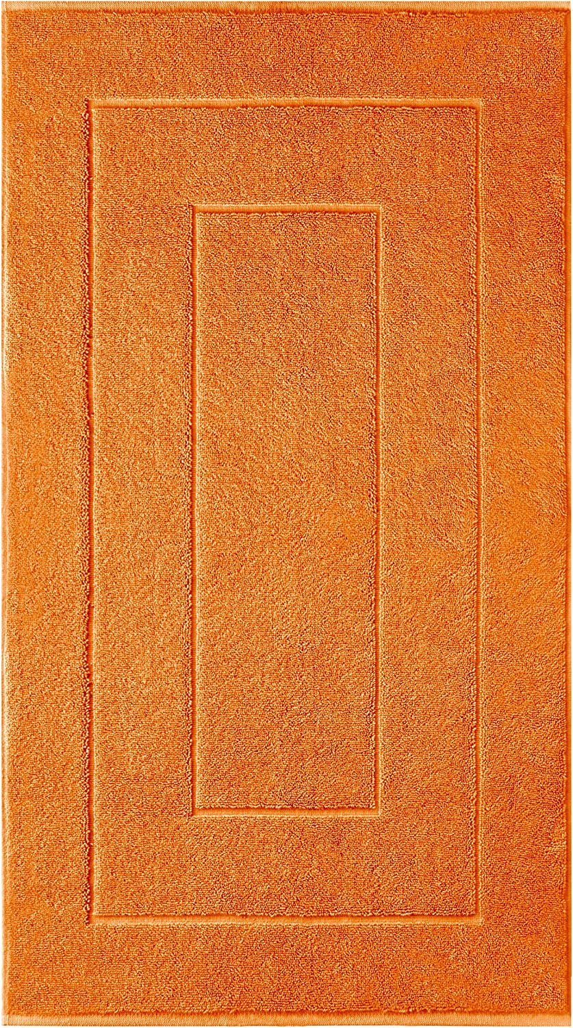 Badematte London Lashuma, Höhe 5 mm, schnell trocknend, Frottee, rechteckig, Einfarbige Duschmatte orange 50x80 cm