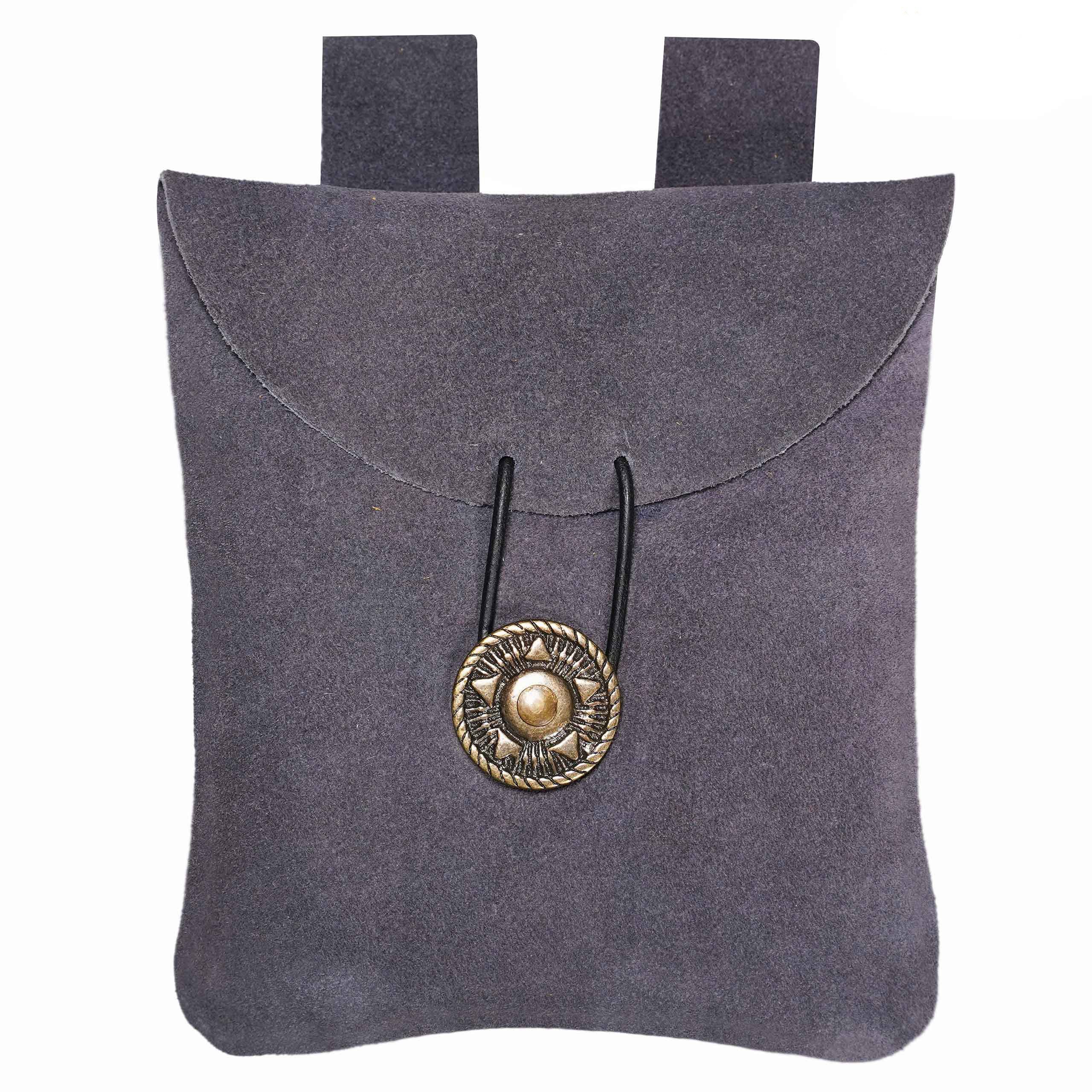 Gürteltasche Mittelalterlicher Beutel aus Wildleder dunkelblau