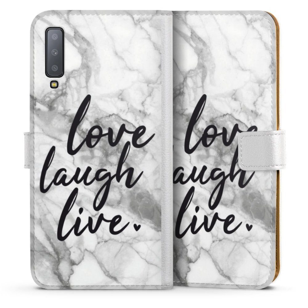 DeinDesign Handyhülle Marmor Sprüche Liebe Love, Laugh, Live Marmor