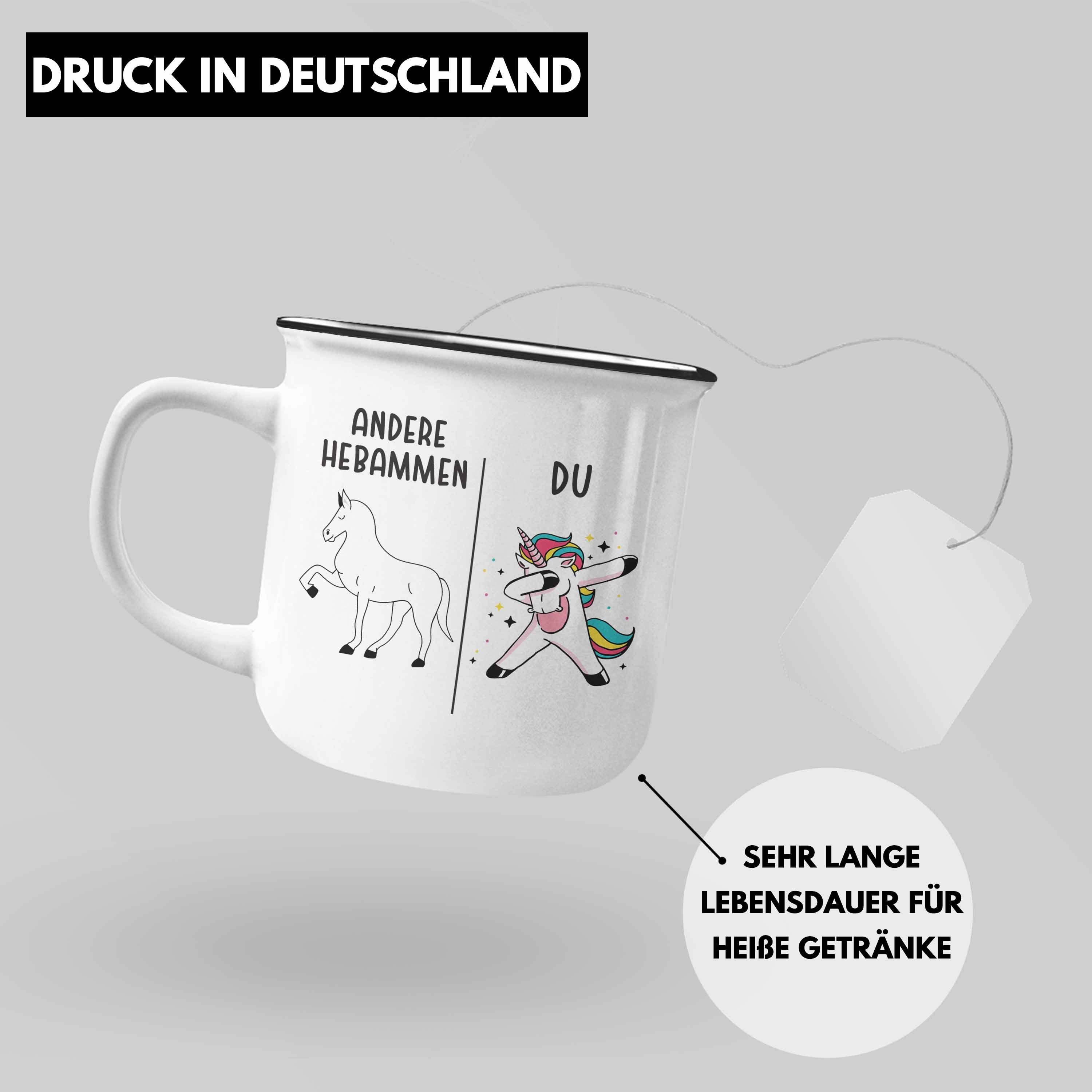 Silber Trendation Emaille Geschenk Danke Hebamme Hebamme Spruch Tasse Best Thermotasse Trendation - Dankeschön