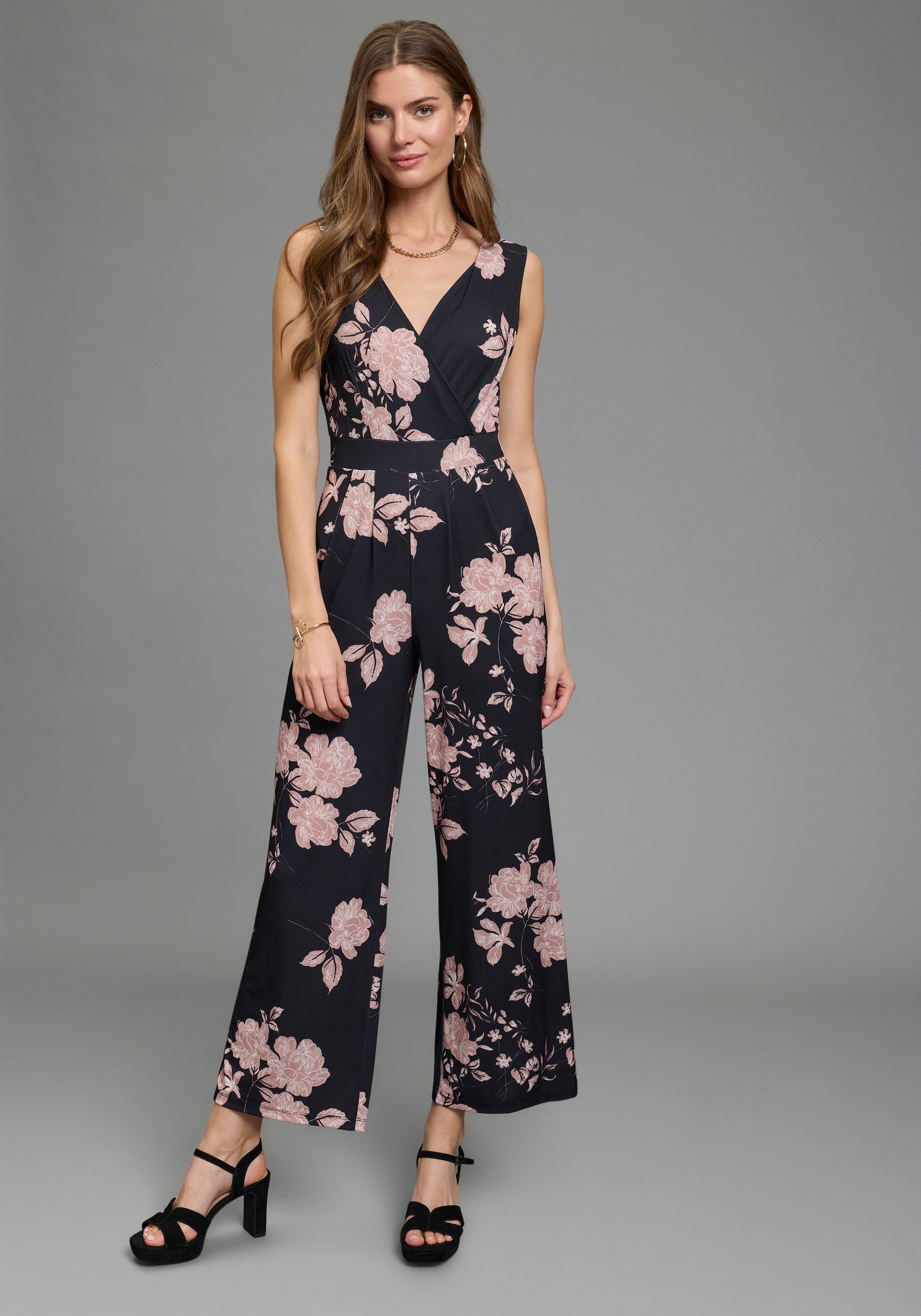 Laura Scott Jumpsuit für den eleganten Anlass mit floralem Muster
