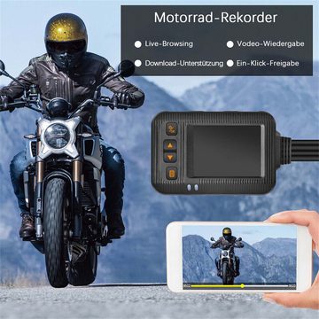 yozhiqu IP65 wasserdichter Motorrad-Fahrrekorder mit kabelgebundener Steuerung Systemkamera (hochauflösender Fotografie, Foto- und Audioaufzeichnungsfunktion)