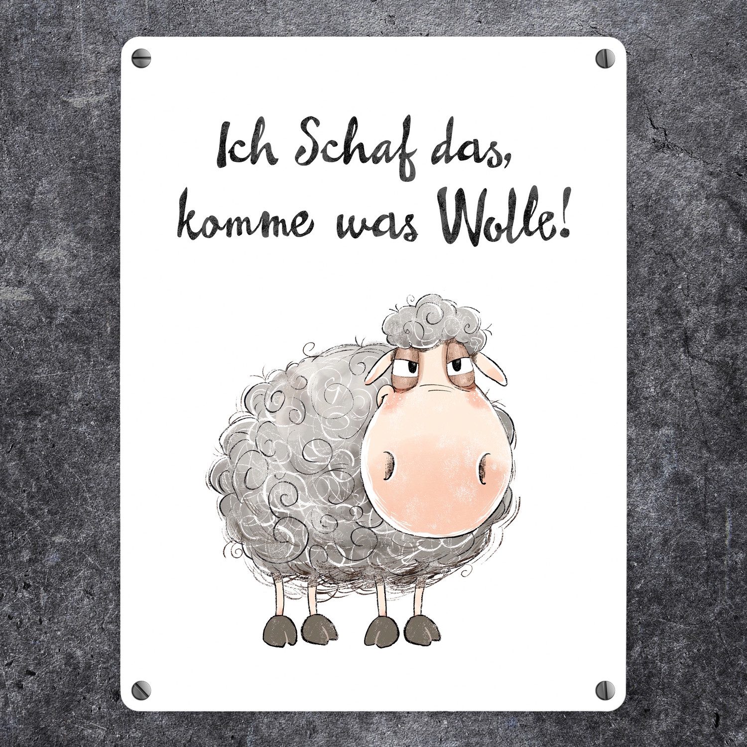 speecheese Metallschild Schaf Metallschild in 15x20 cm mit Spruch Ich das k günstig online kaufen