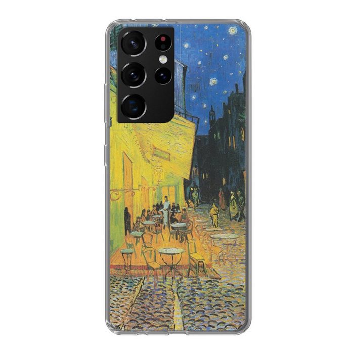 MuchoWow Handyhülle Caféterrasse bei Nacht - Vincent van Gogh Phone Case Handyhülle Samsung Galaxy S21 Ultra Silikon Schutzhülle