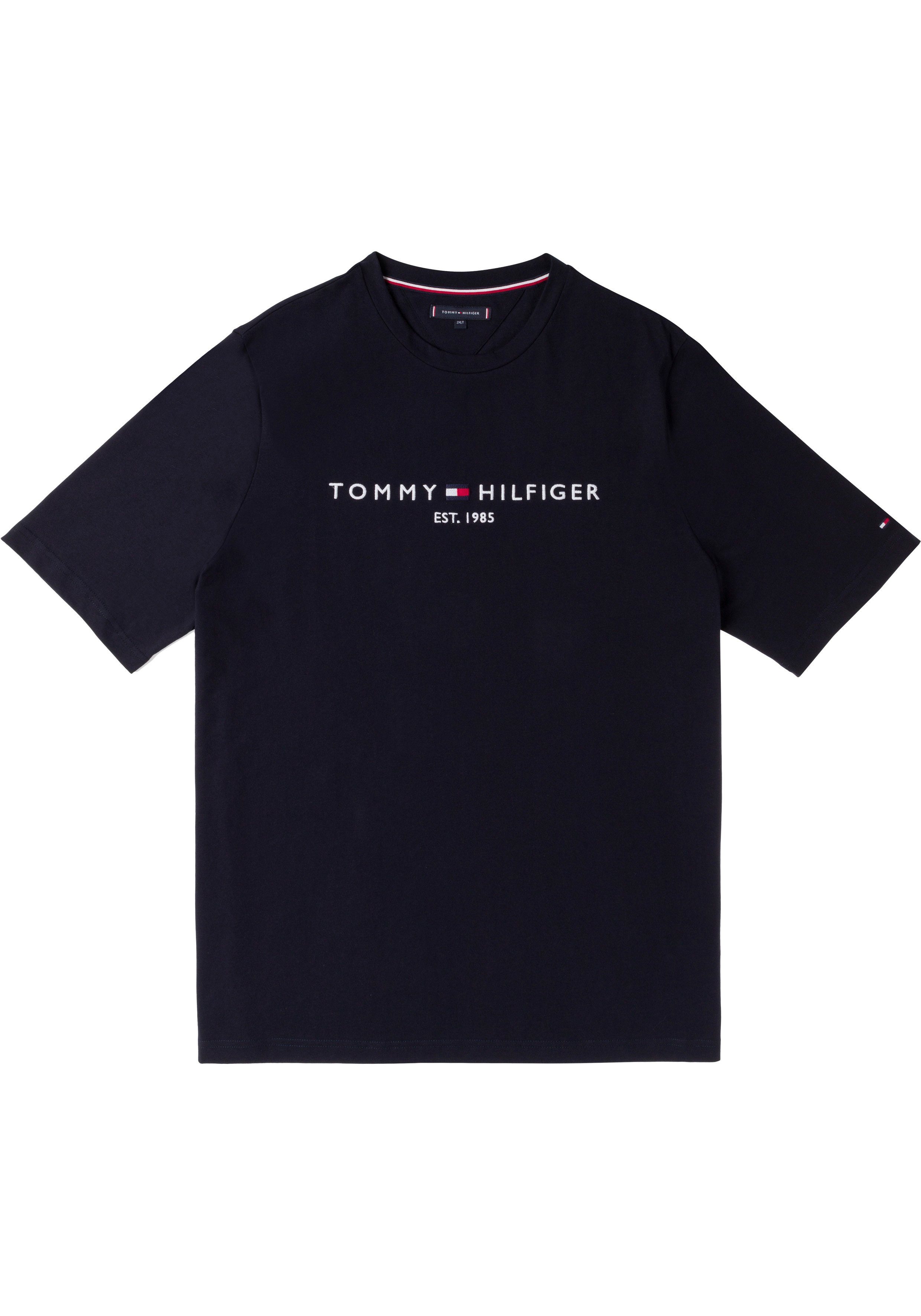 Hilfiger & Tommy Big Tommy Hilfiger LOGO T-Shirt mit TEE-B Tall auf Brust Logoschriftzug BT-TOMMY blau der