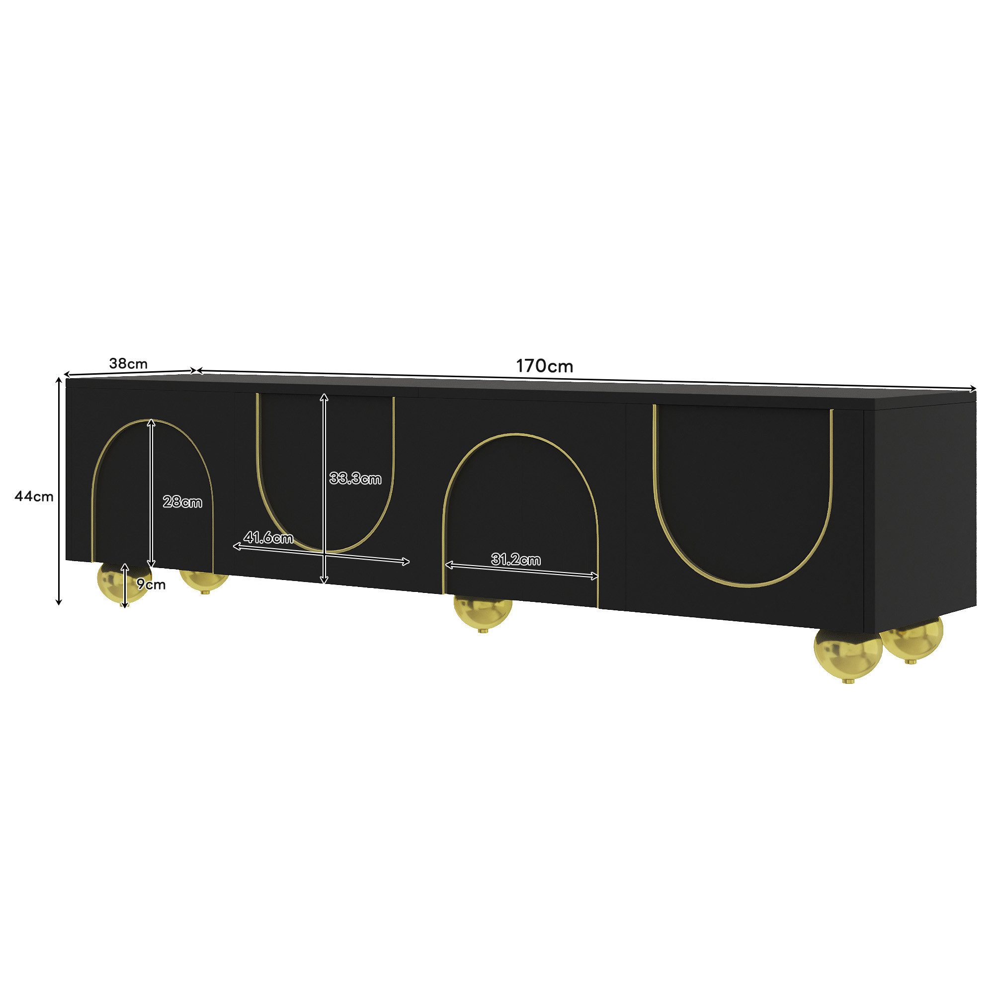 Ulife Lowboard TV-Schrank mit 4 Türen, günstig online kaufen