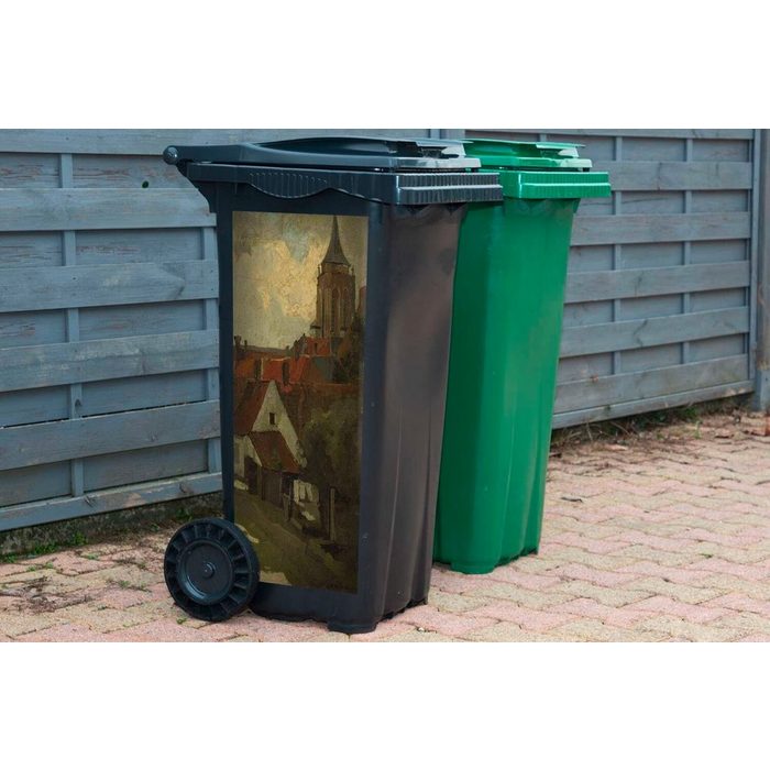 MuchoWow Wandsticker Der Turm von Gorkum - Gemälde von George Hendrik Breitner (1 St) Mülleimer-aufkleber Mülltonne Sticker Container Abfalbehälter