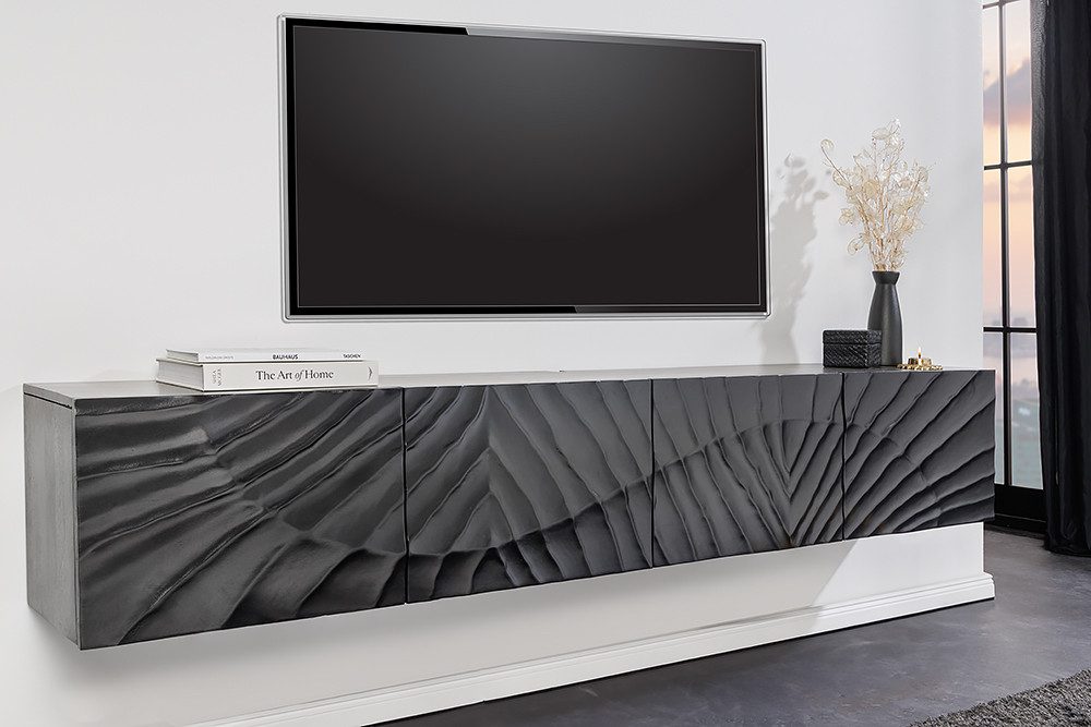 riess-ambiente Lowboard SCORPION 200cm schwarz (Einzelartikel, günstig online kaufen