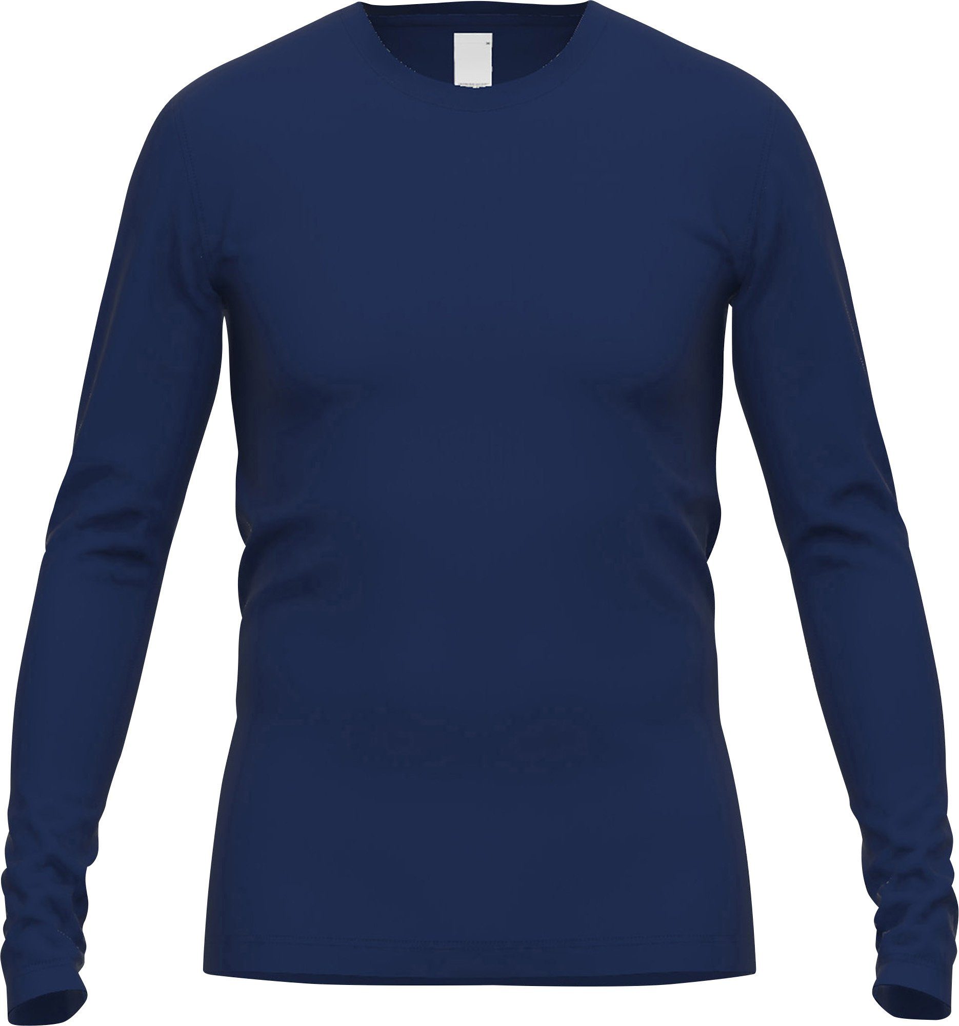 2024 super heißer neuer Artikel GÖTZBURG Unterhemd Herren-Thermo-Unterhemd, blau-dunkel Uni langarm Interlock-Jersey