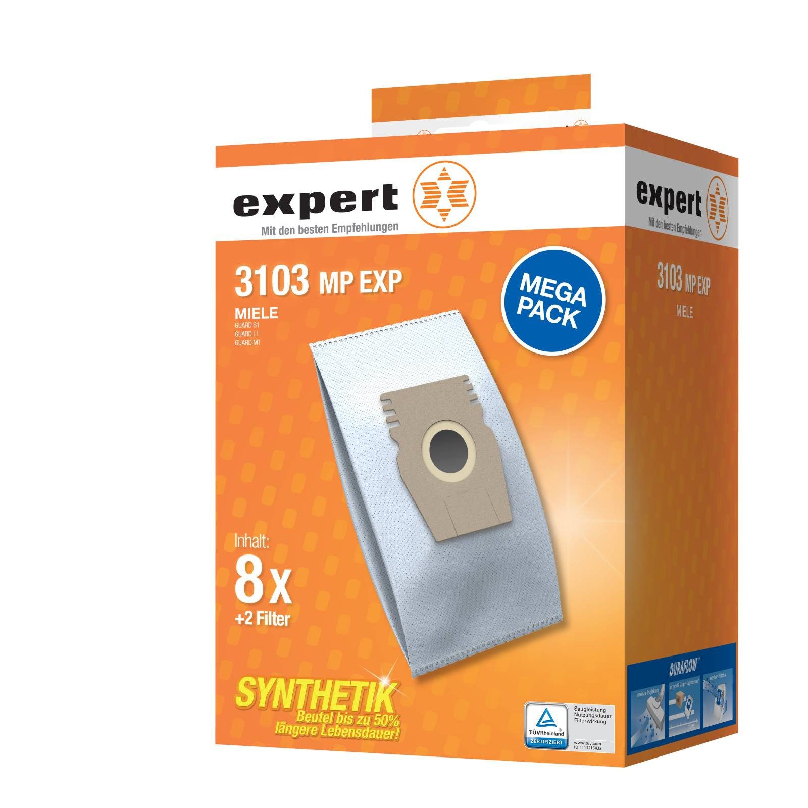 AEG Staubsaugerbeutel expert 3103MPEXP, Staubsaugerbeutelset mit Motorfiltern