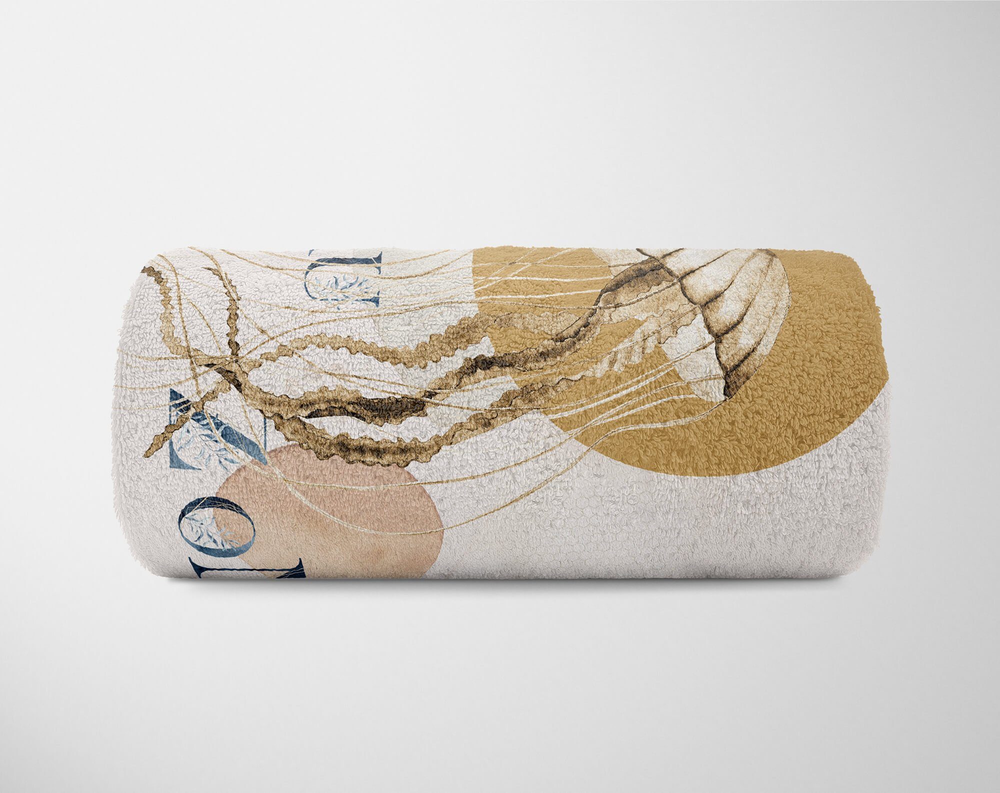 Strandhandtuch Sinus (1-St), Kuscheldecke Ozean Handtuch Baumwolle-Polyester-Mix Art Handtuch Qualle Motiv, Handtücher Saunatuch Kunstvoll
