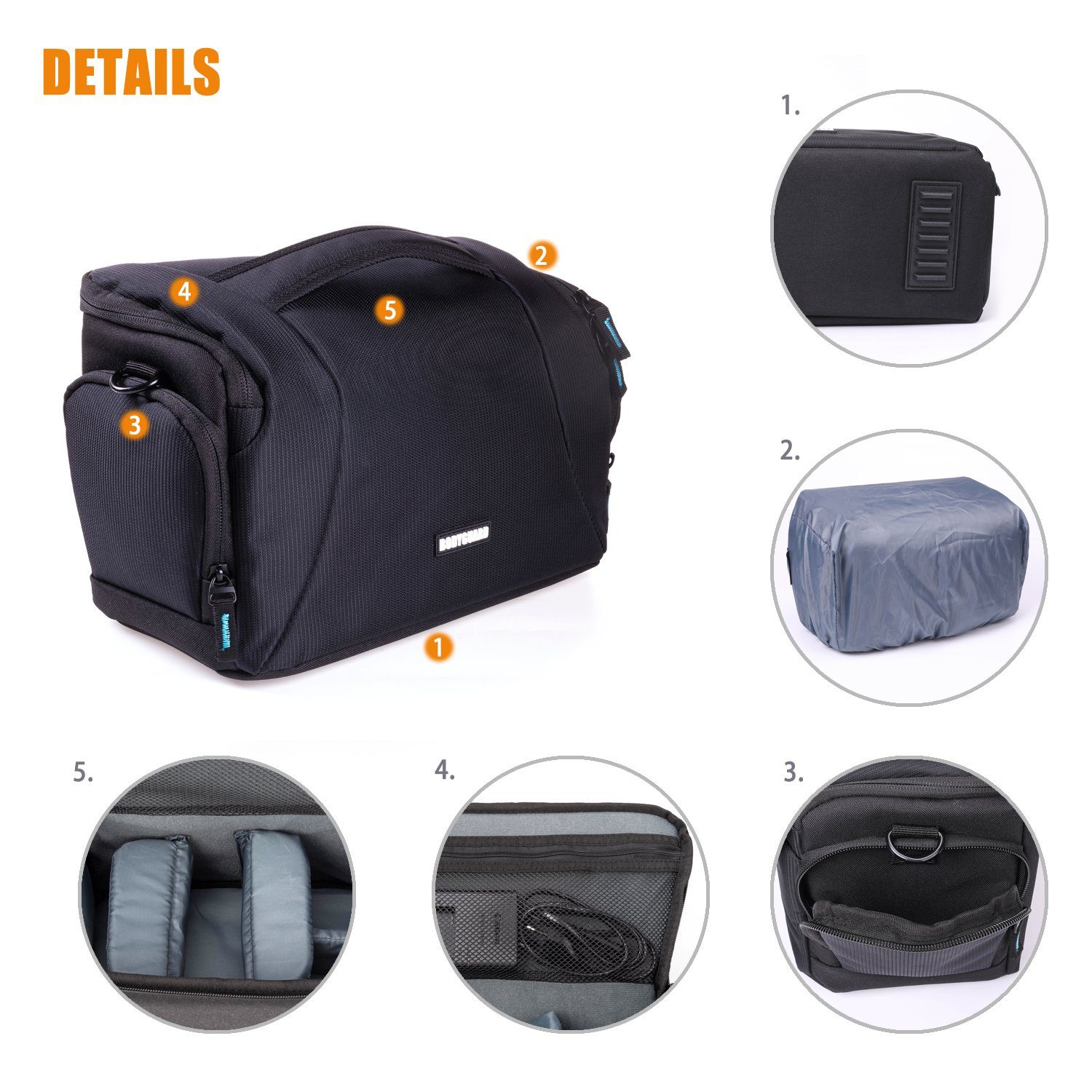 Sac Photo Bodyguard Easy SLR XL - Pour Reflex + 3 Objectifs - Noir - Compatible Canon Nikon Sony