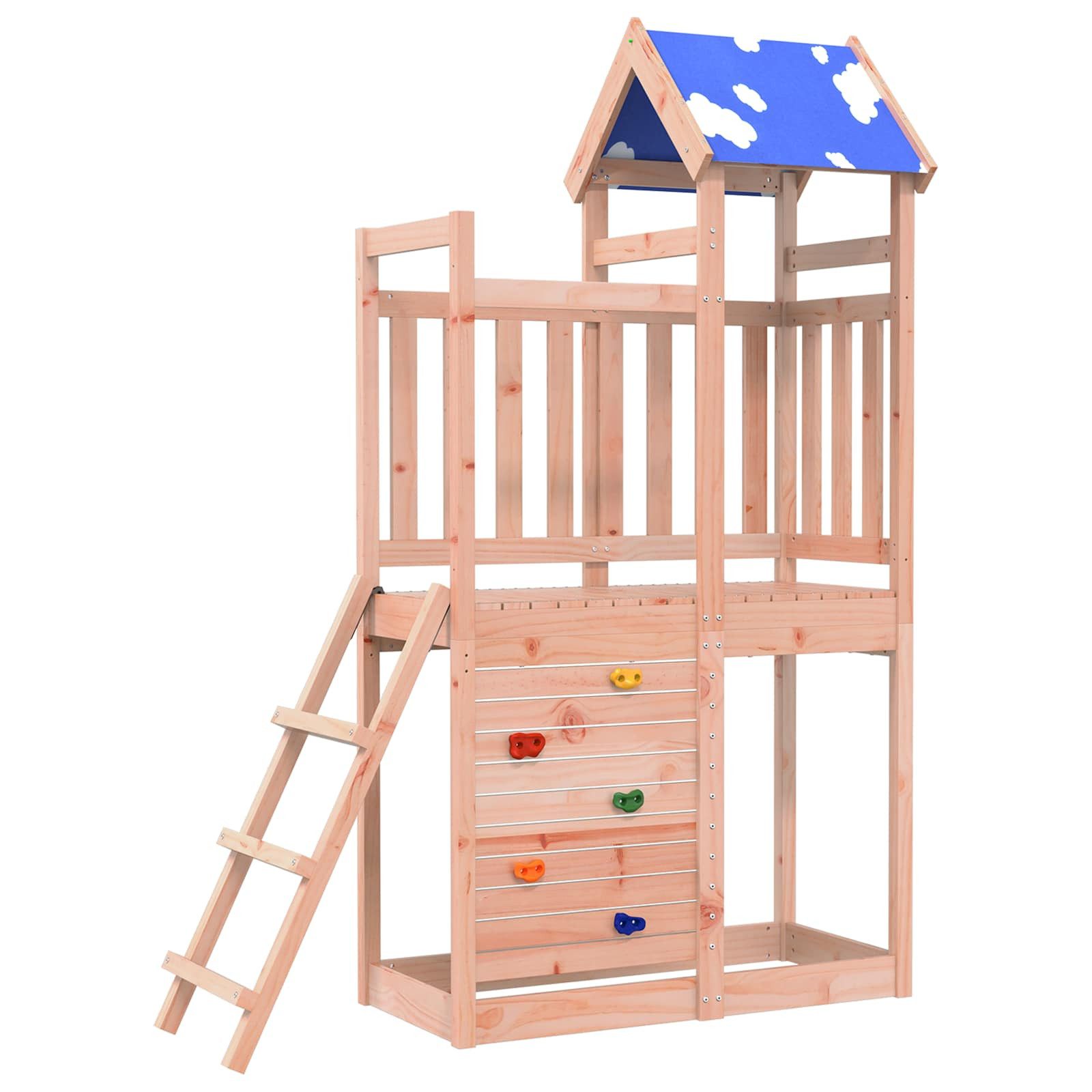 vidaXL Spielturm, Spielturm Braun 110,5 x 52,5 x 215 cm Massives Douglasienholz
