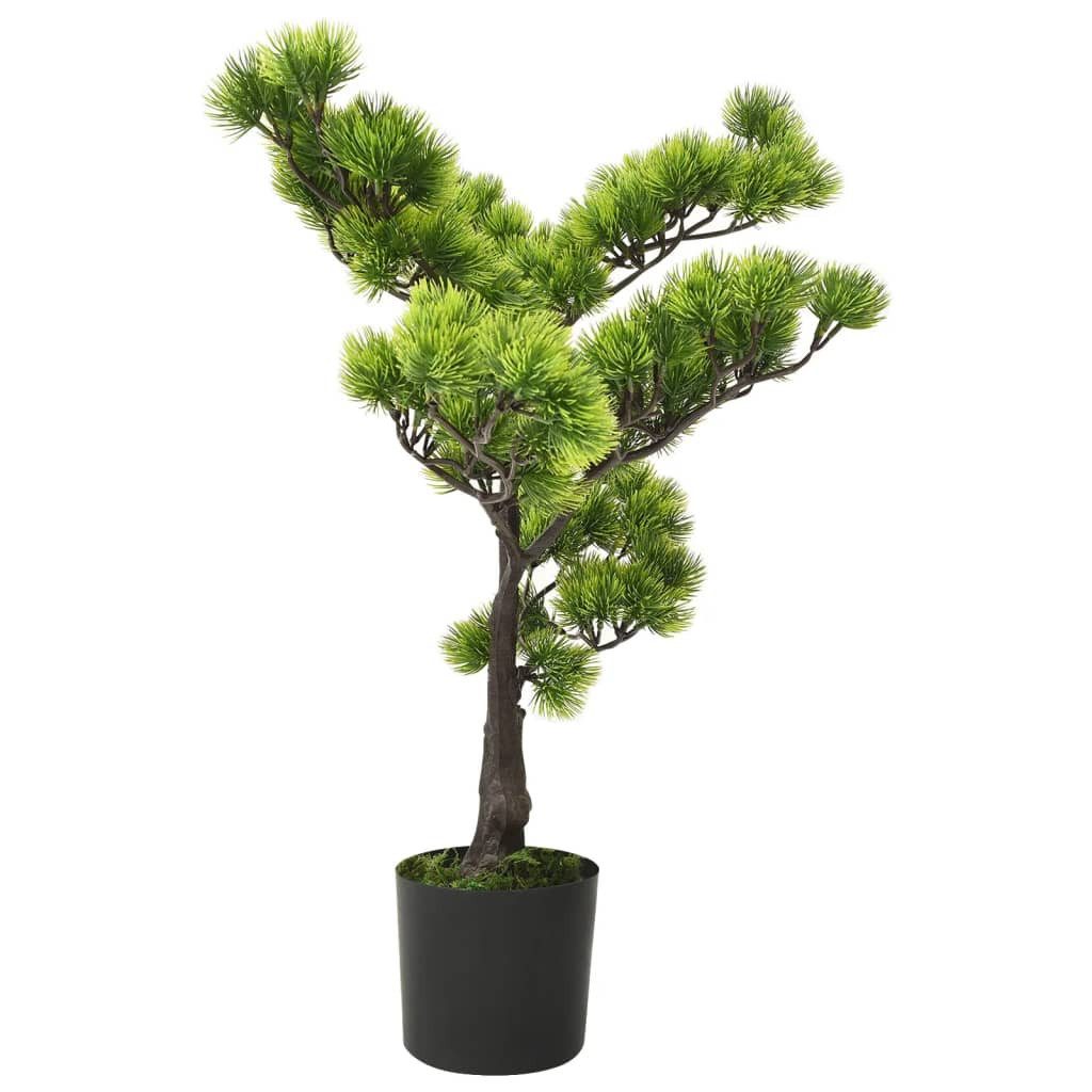 Kunstbonsai Künstlicher Pinus Bonsai 60 cm Grün in schwarzem Topf, furnicato, Höhe 60 cm