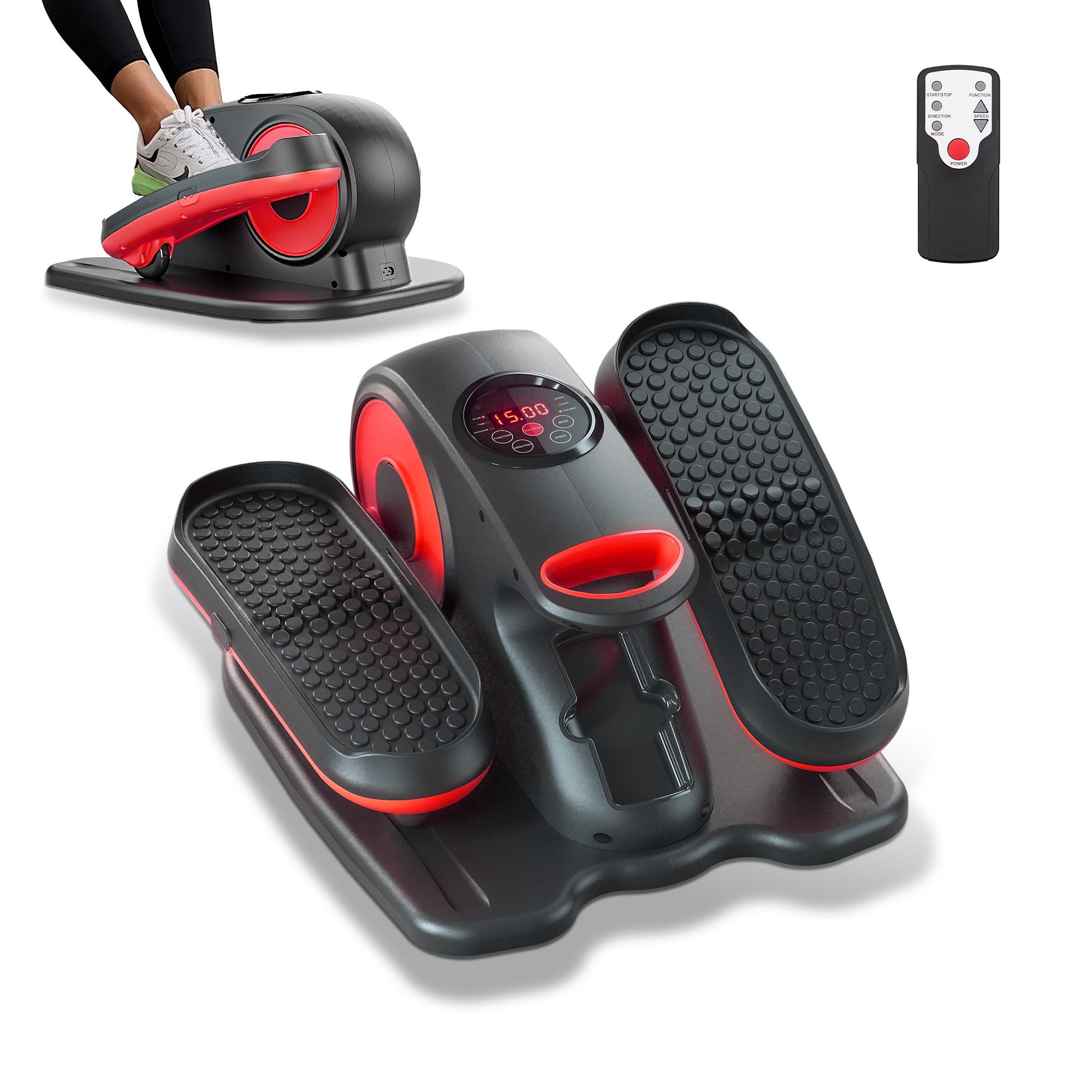 ChaCool Ellipsentrainer Crosstrainer Mini-Stepper, Untertisch Beintrainer, LCD-Display