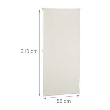 Verdunklungsrollo 3x Thermorollo beige 210x90 cm, relaxdays