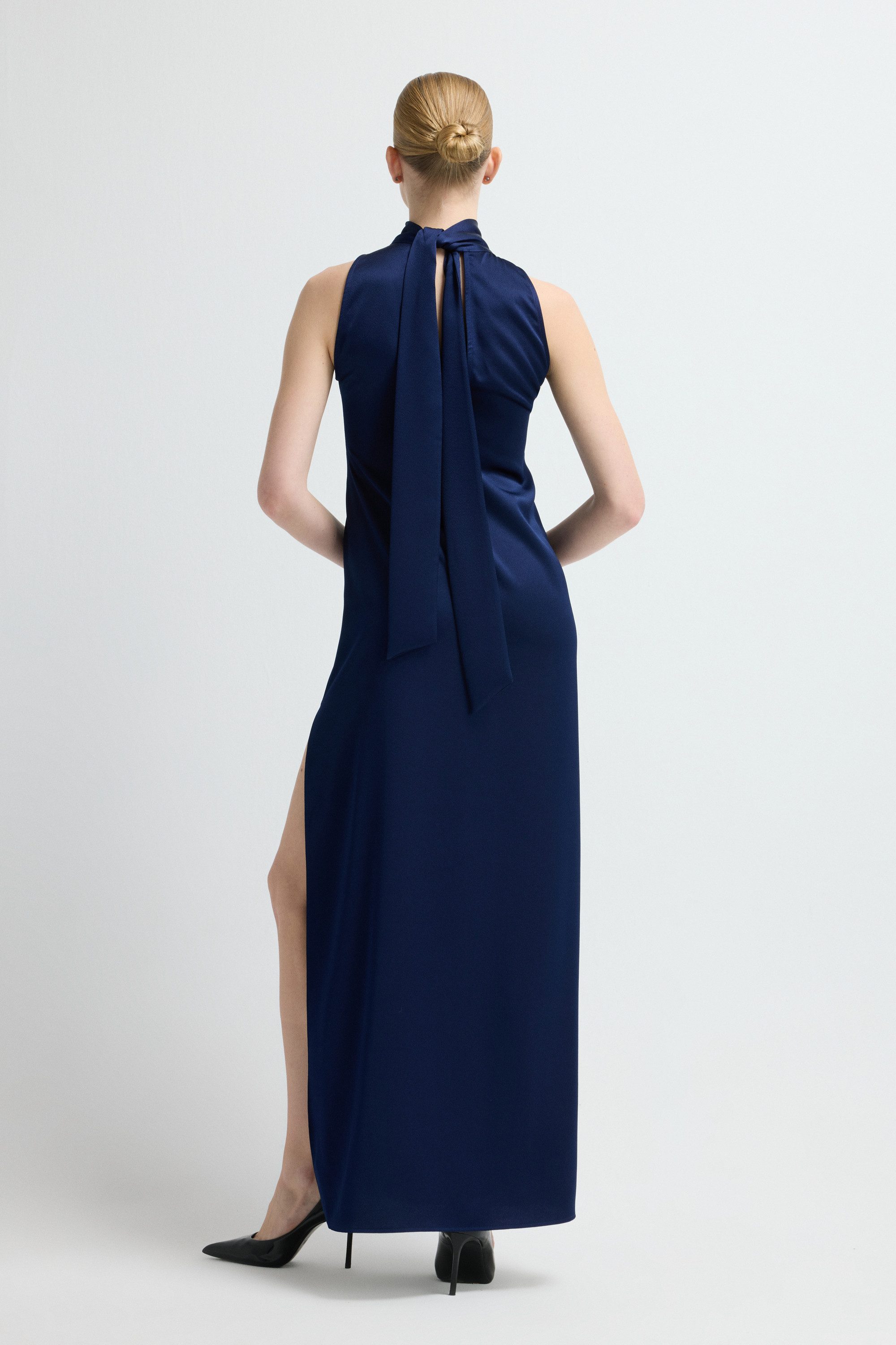 adL Cocktailkleid Langes Neckholder-Kleid