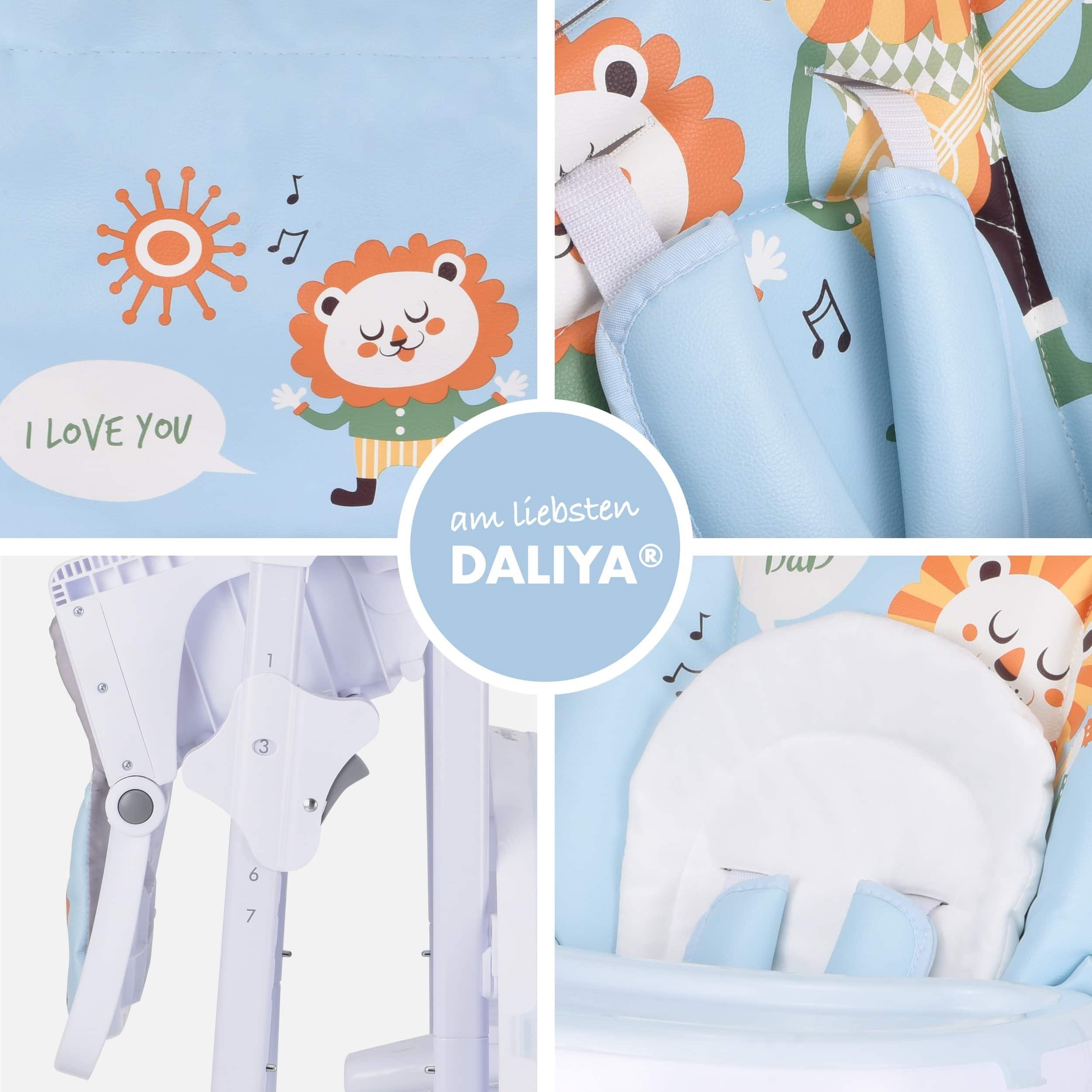Daliya® Hochstuhl SITONMI 3in1 Kinderhochstuhl & Babyliege, extra breite Rückenlehne (Set, 7 St), Babyliege, 0-4 Jahre, breite Rückenlehne, Tablett, Korb, Platz – Bild 5 von 5