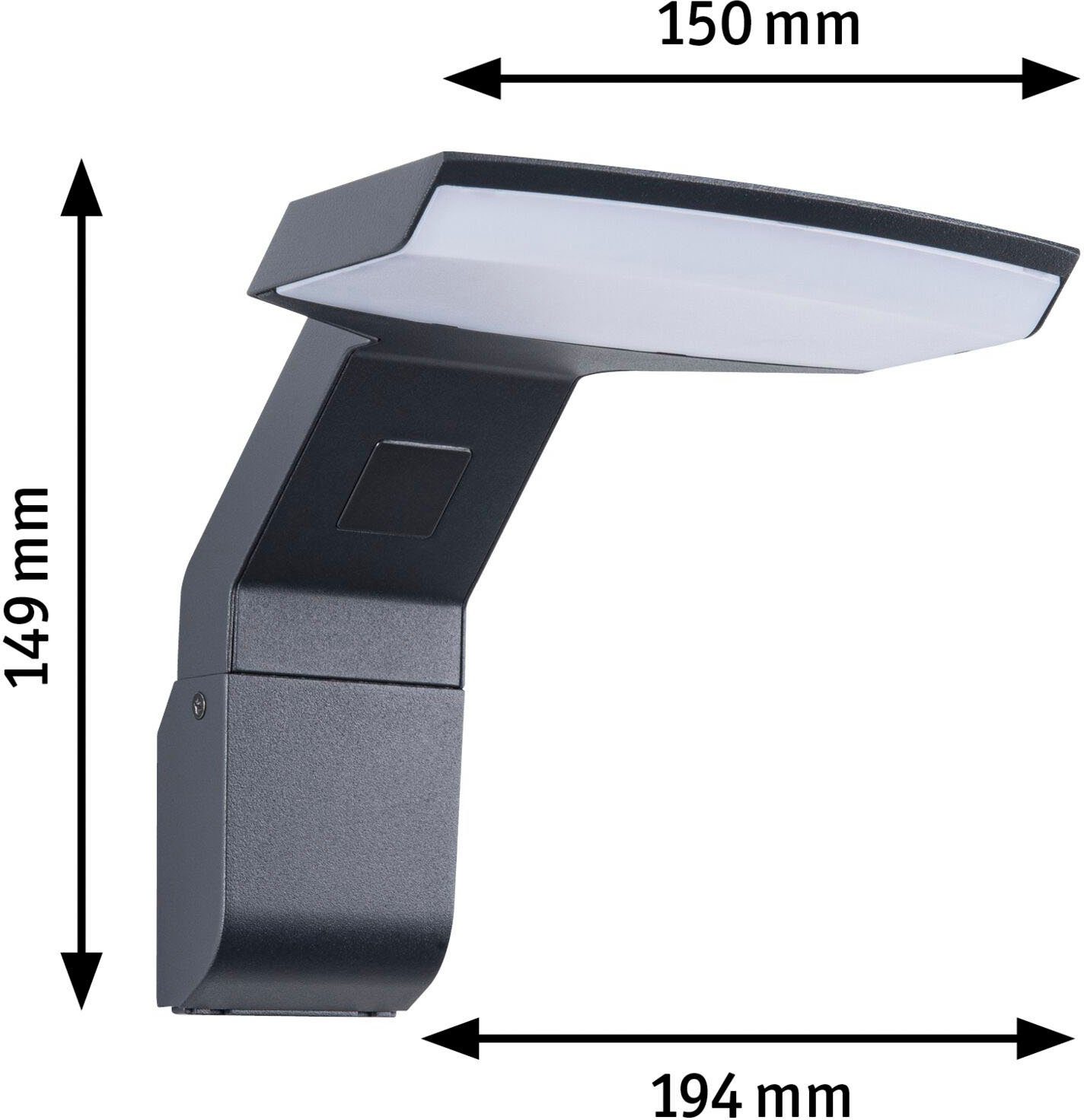 - LED 230V Außen-Wandleuchte seewasserresistent fest insektenfreundlich integriert, anthrazit 2.200 3.000 LED Warmweiß, und Zenera Paulmann K,