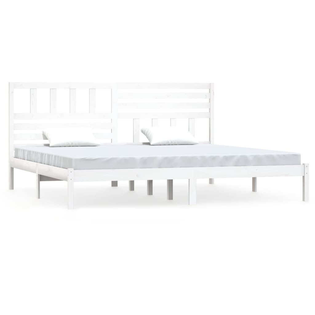 vidaXL Bettgestell 200 x 200 cm Massivholzbett Weiß Kiefer 200x200 cm Doppelbett Bett Bet