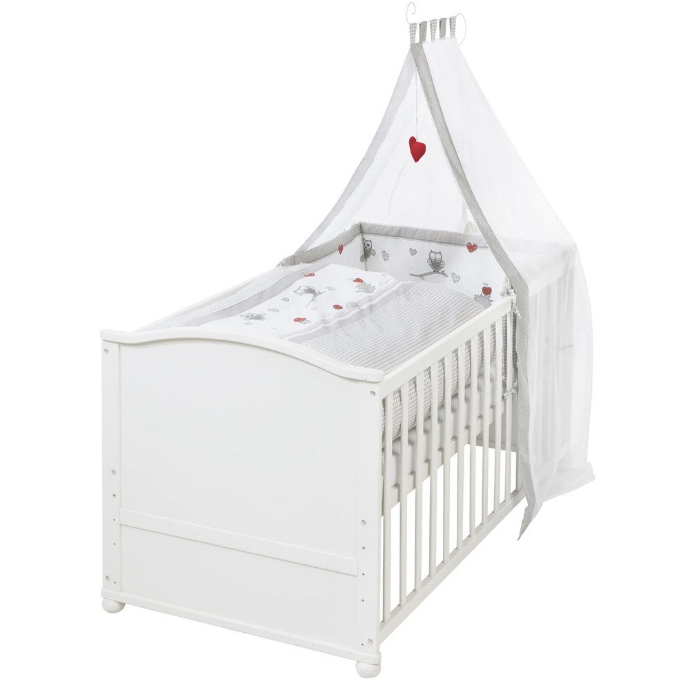 roba® Babymöbel-Set Komplettbett - Adam & Eule - weiß günstig online kaufen