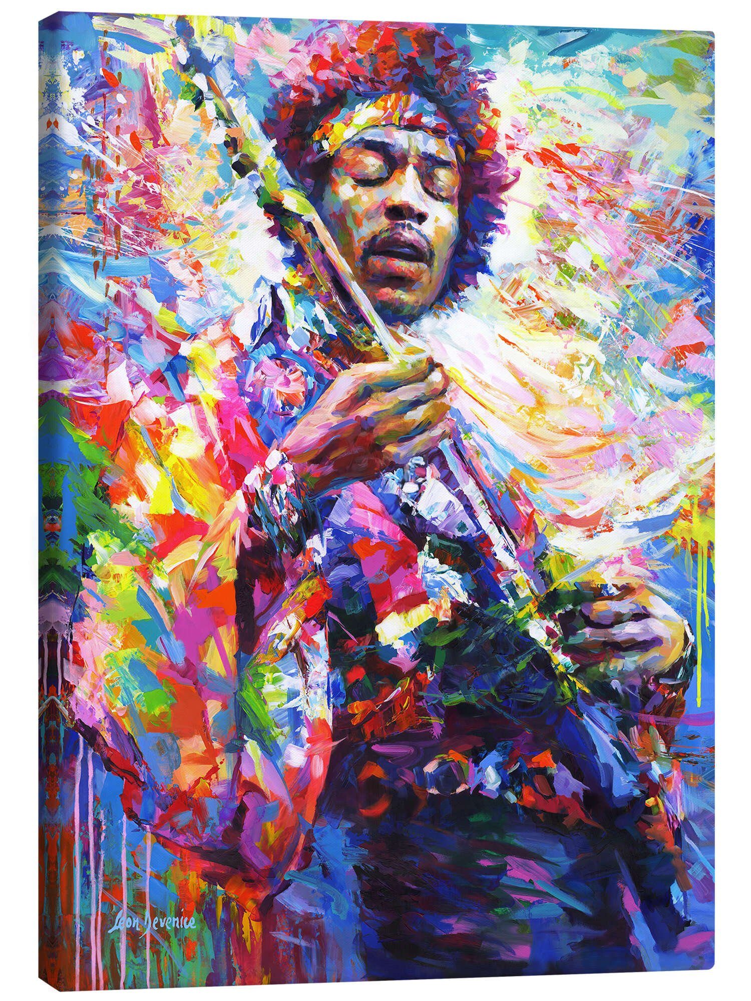 Posterlounge Wandbild Jimi Hendrix II, Leon Devenice, erhältlich als Poster, Leinwandbild, Wandsticker oder Acrylglasbild