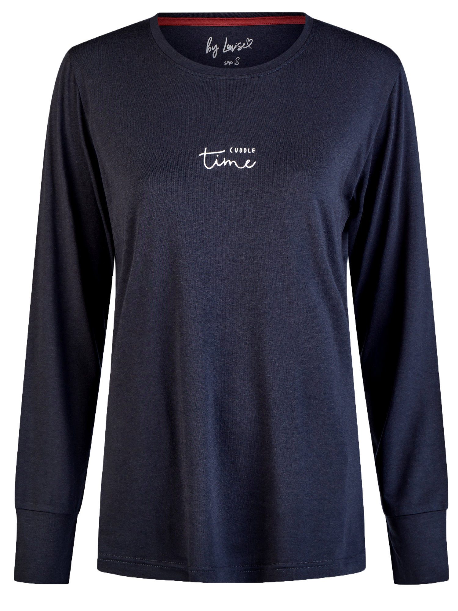 Pyjamaoberteil Damen Schlafanzugshirt mit langem Arm