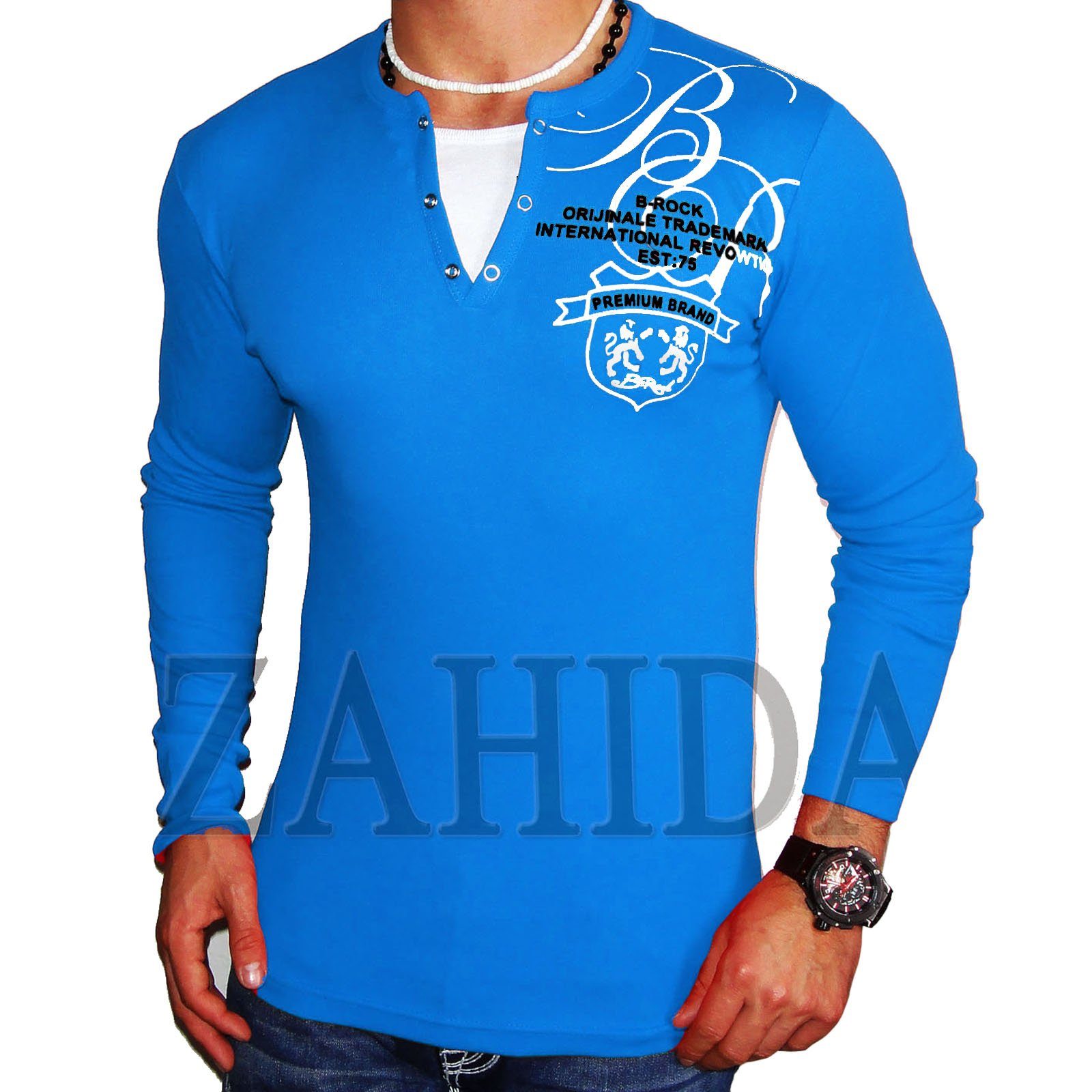 BLACKROCK 2-in-1-Langarmshirt Herren Langarmshirt Henley V-Kragen günstig online kaufen