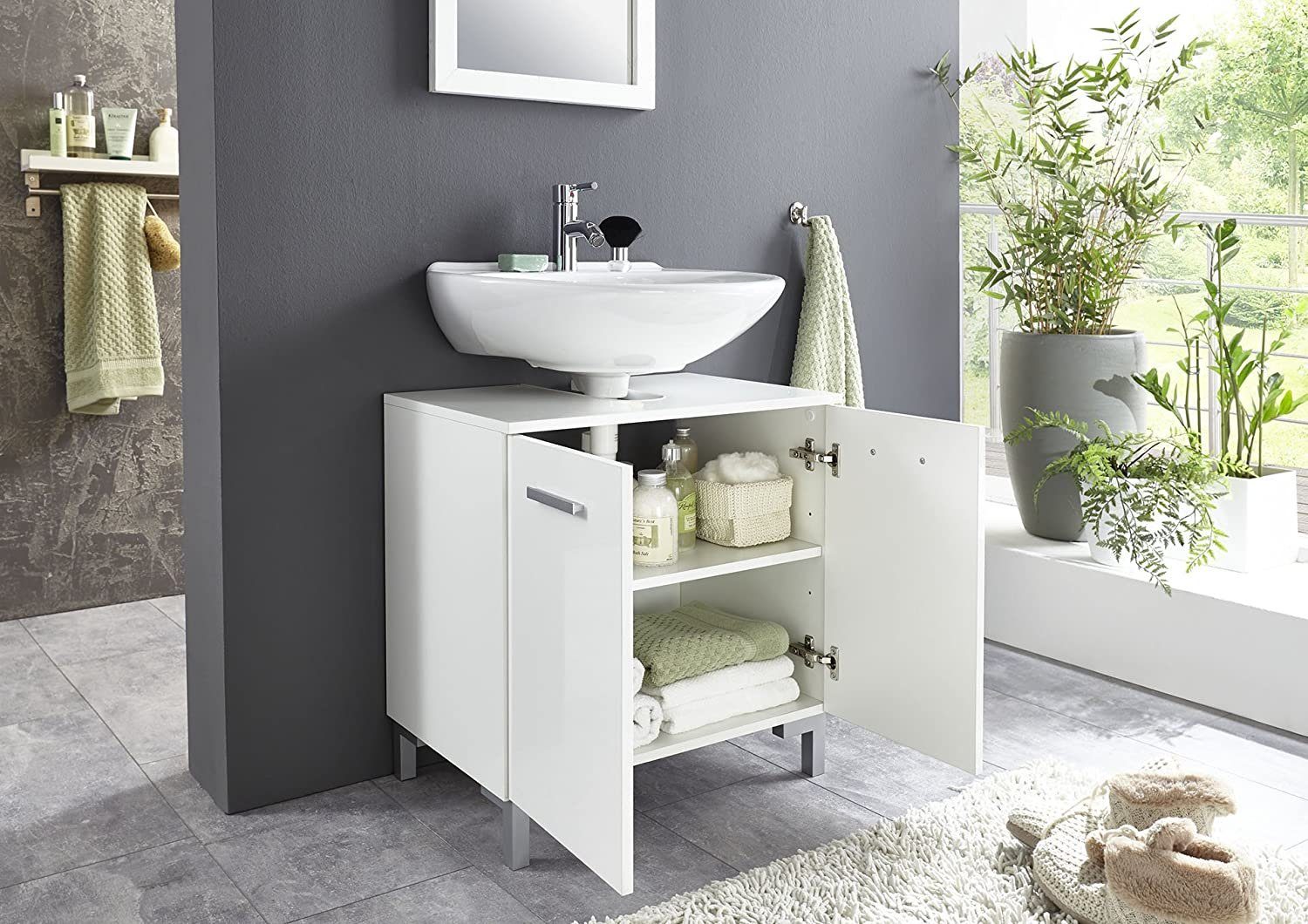 BMG Möbel Waschbeckenunterschrank Marbella Höhenverstellbarer Einlegeboden günstig online kaufen